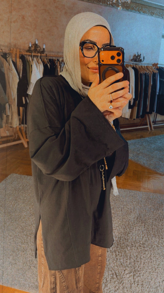 Wide Sleeves T-shirt — Black