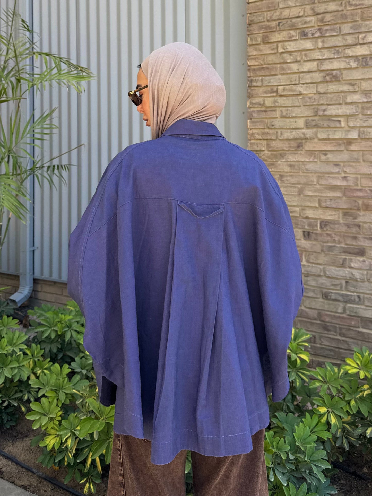 Wingo Linen Shirt — Navy Blue