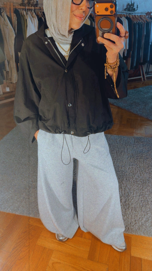 Xtra Wide Ribbed Pants — Grey