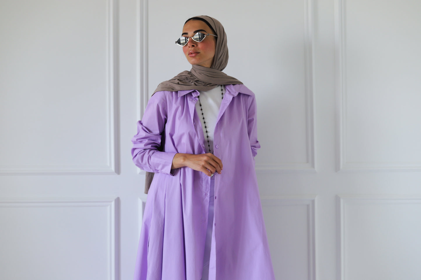 Flowy Long Shirt — Lilac