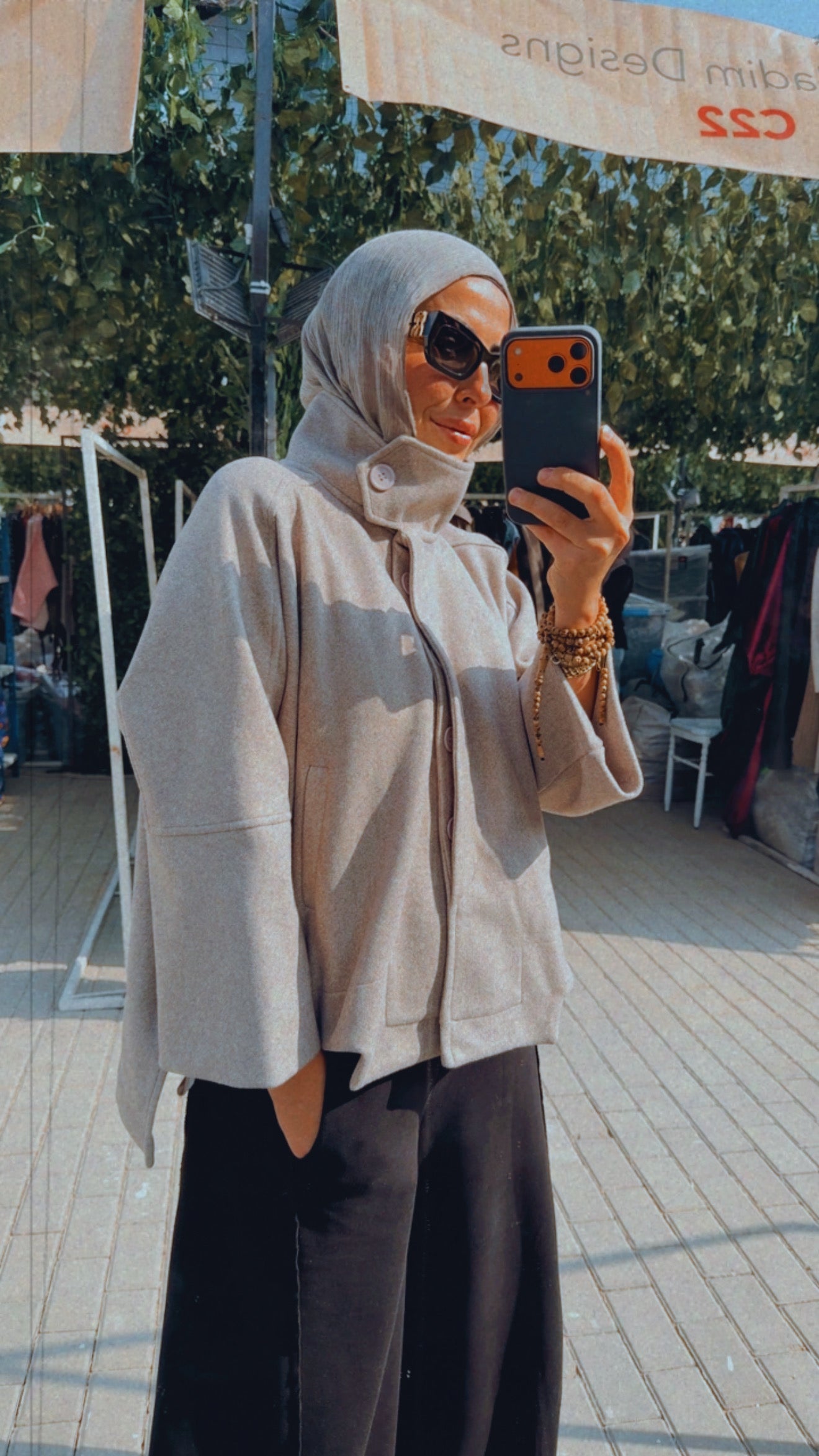 Wool High Low Jacket — Beige