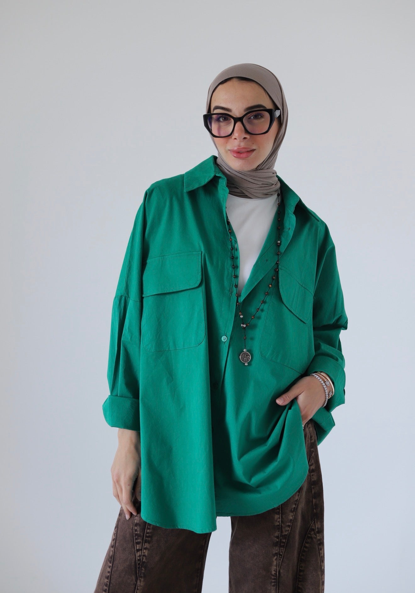 Street-Style Shirt — Green