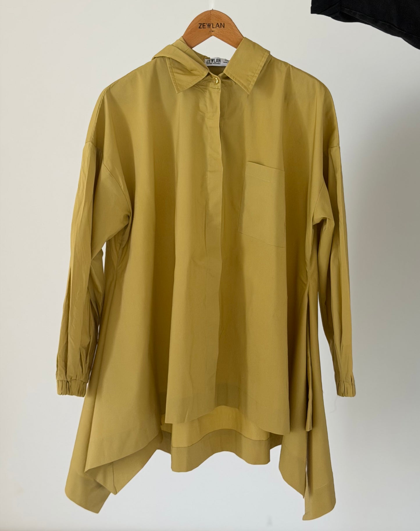 Wiggly Poplin Shirt — Mustard Yellow