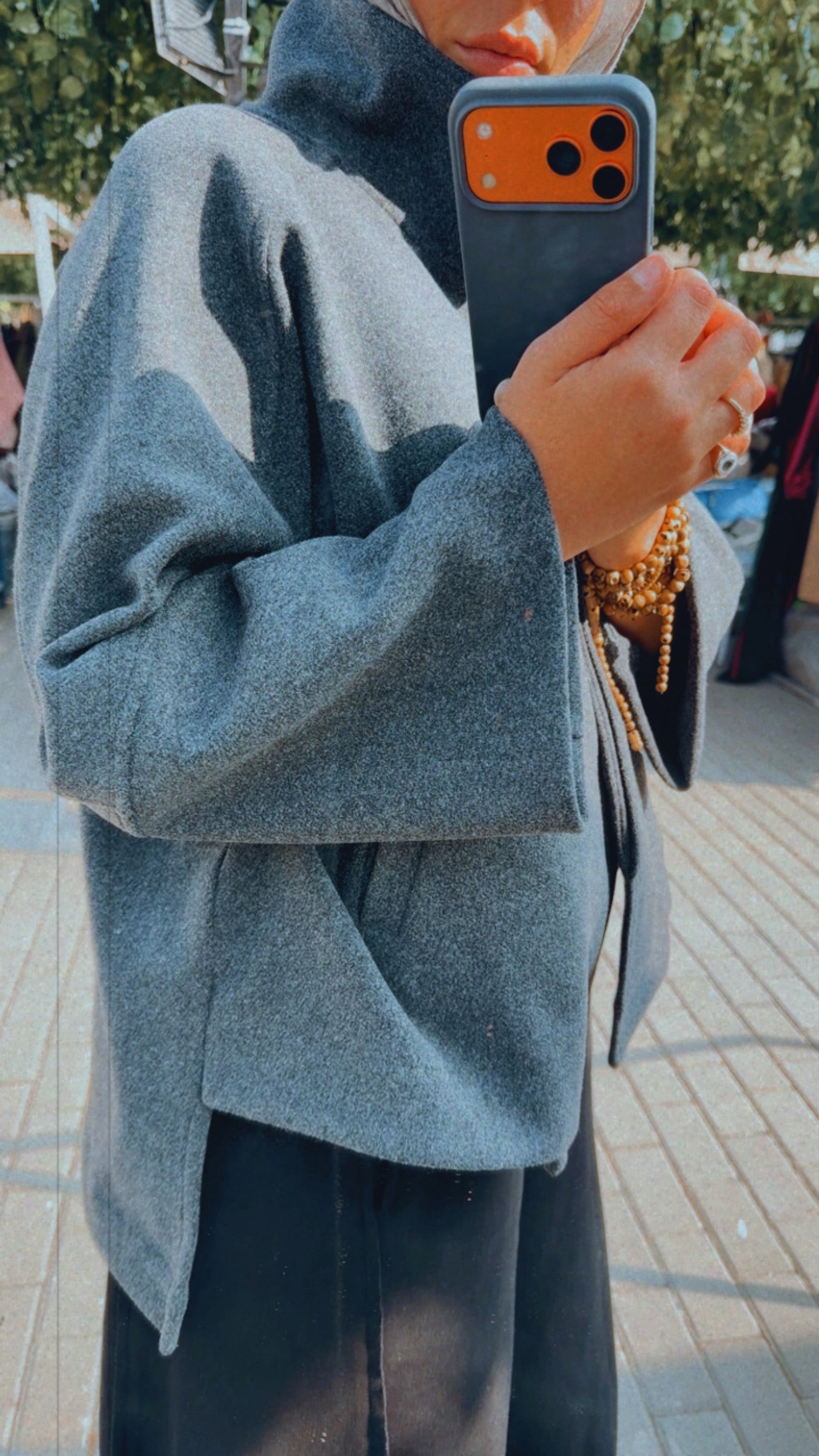 Wool High Low Jacket — Dark Gray