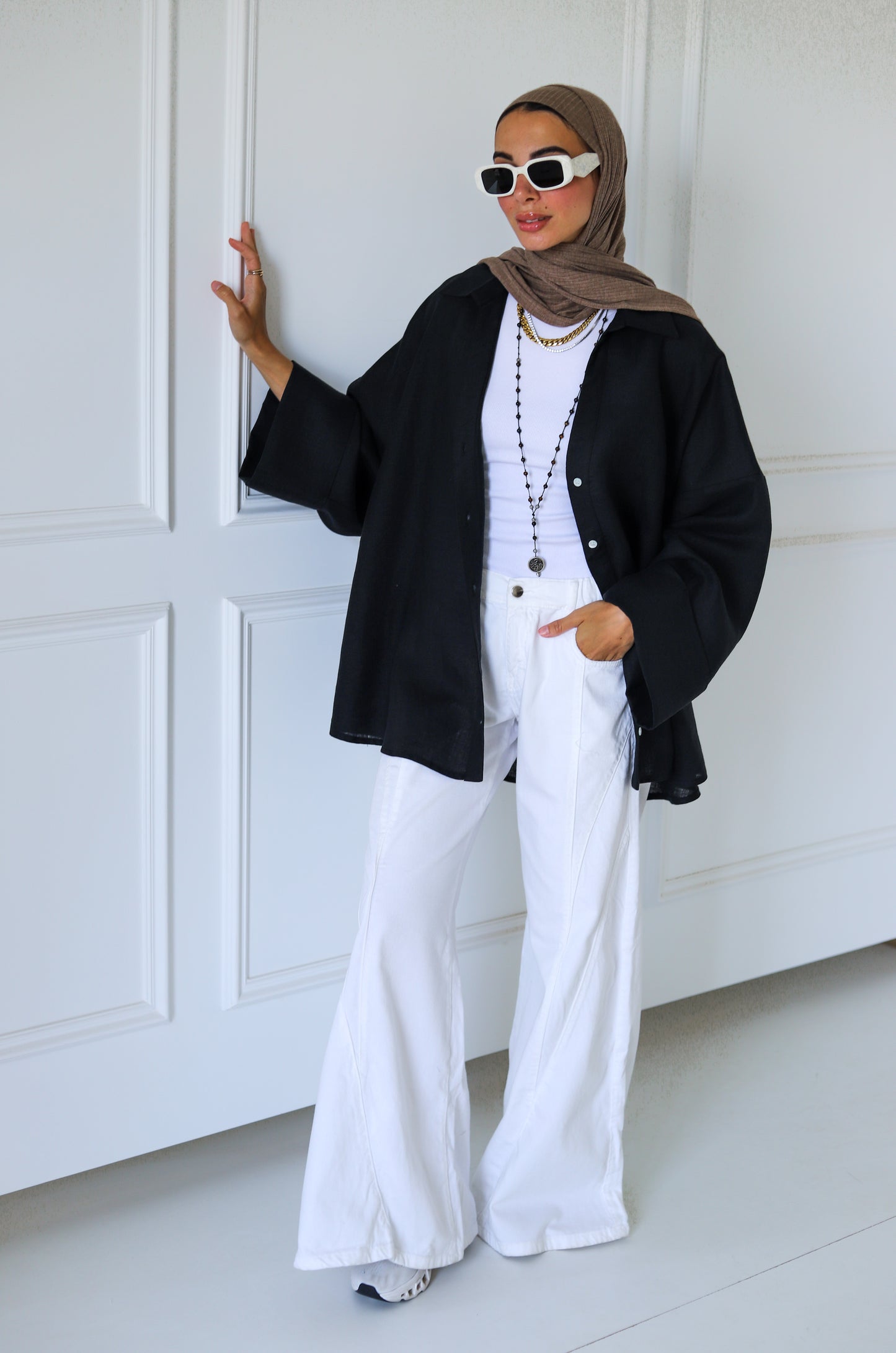 Luna Linen Shirt — Black