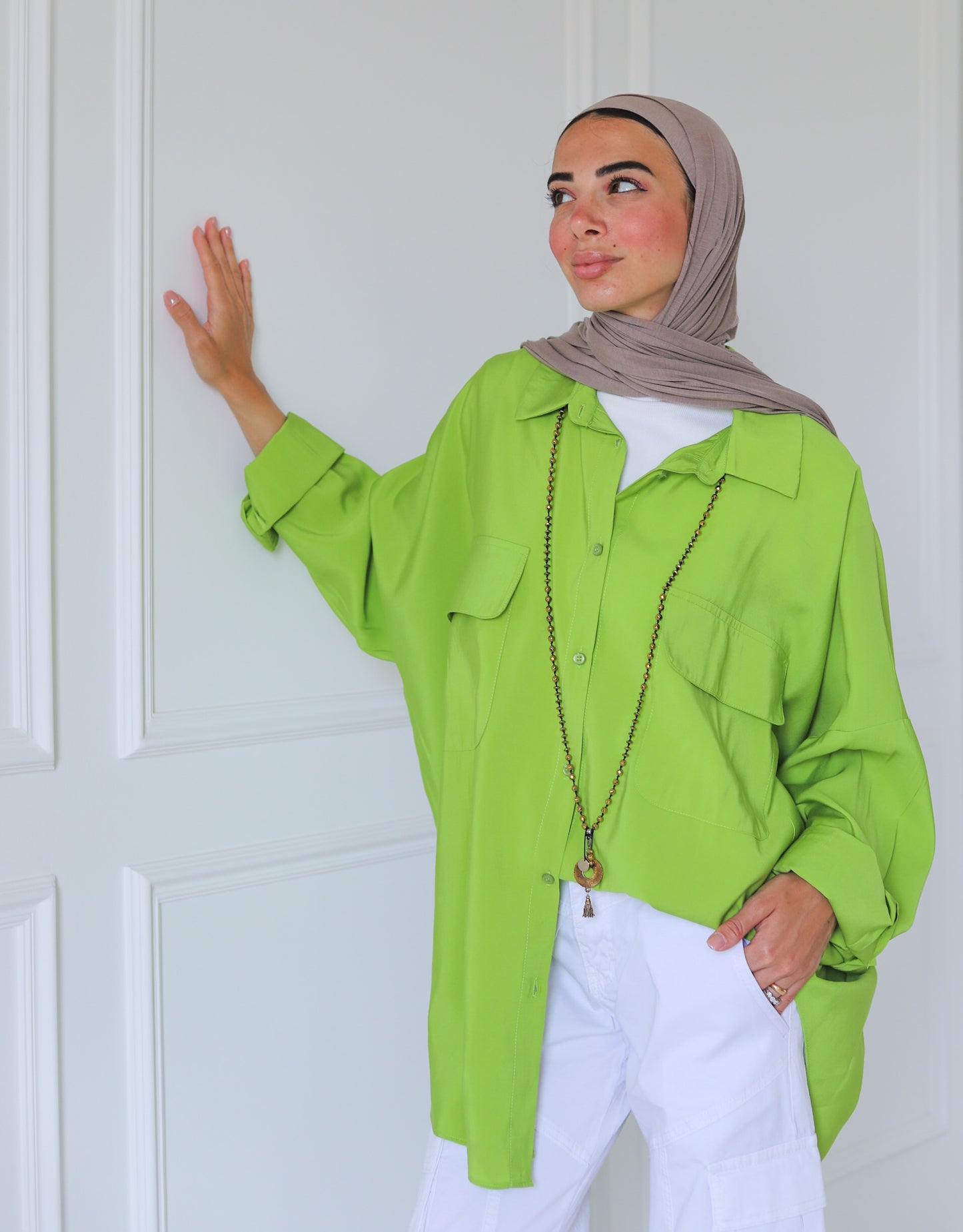 Street-style Shirt — Lime Green