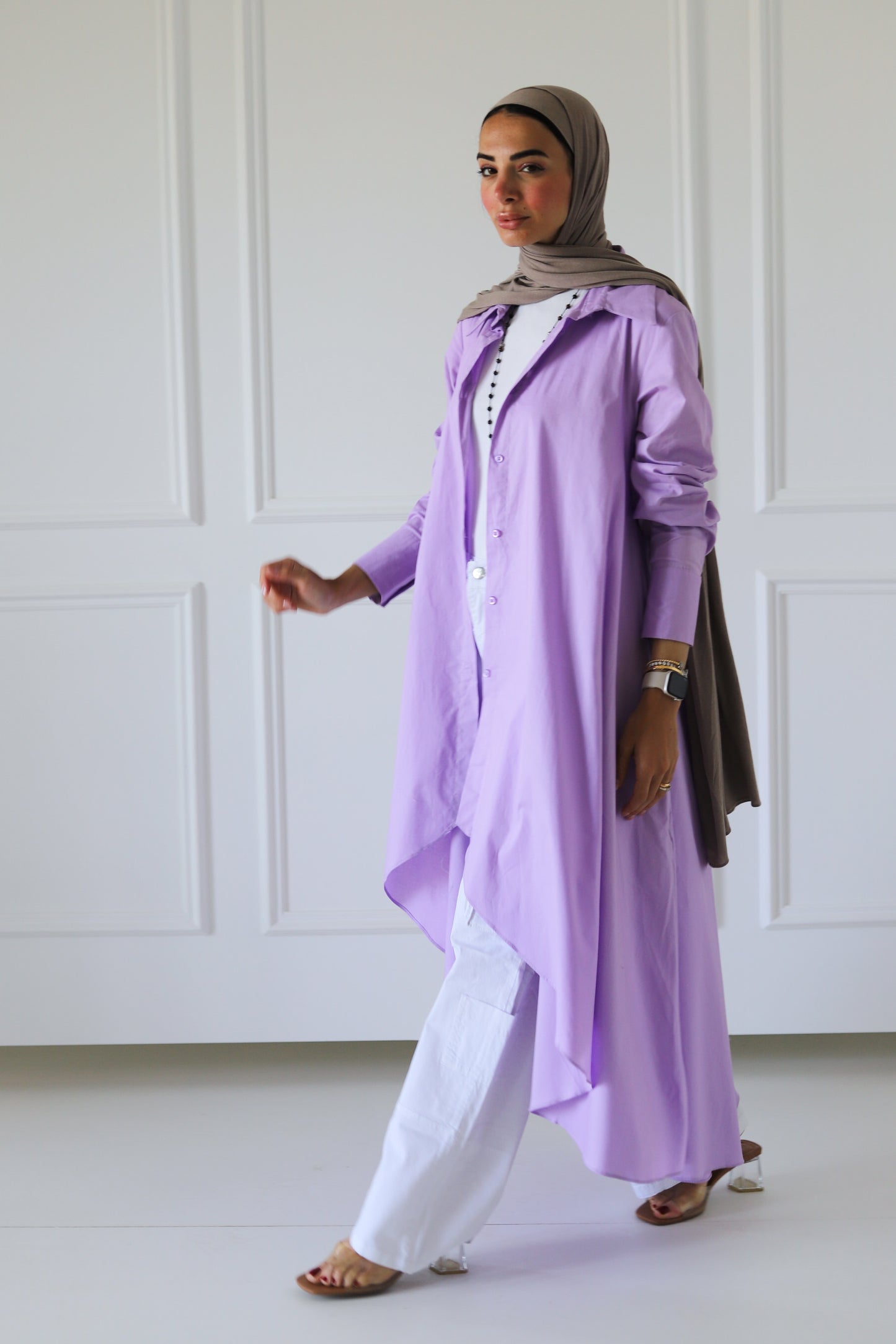 Flowy Long Shirt — Lilac