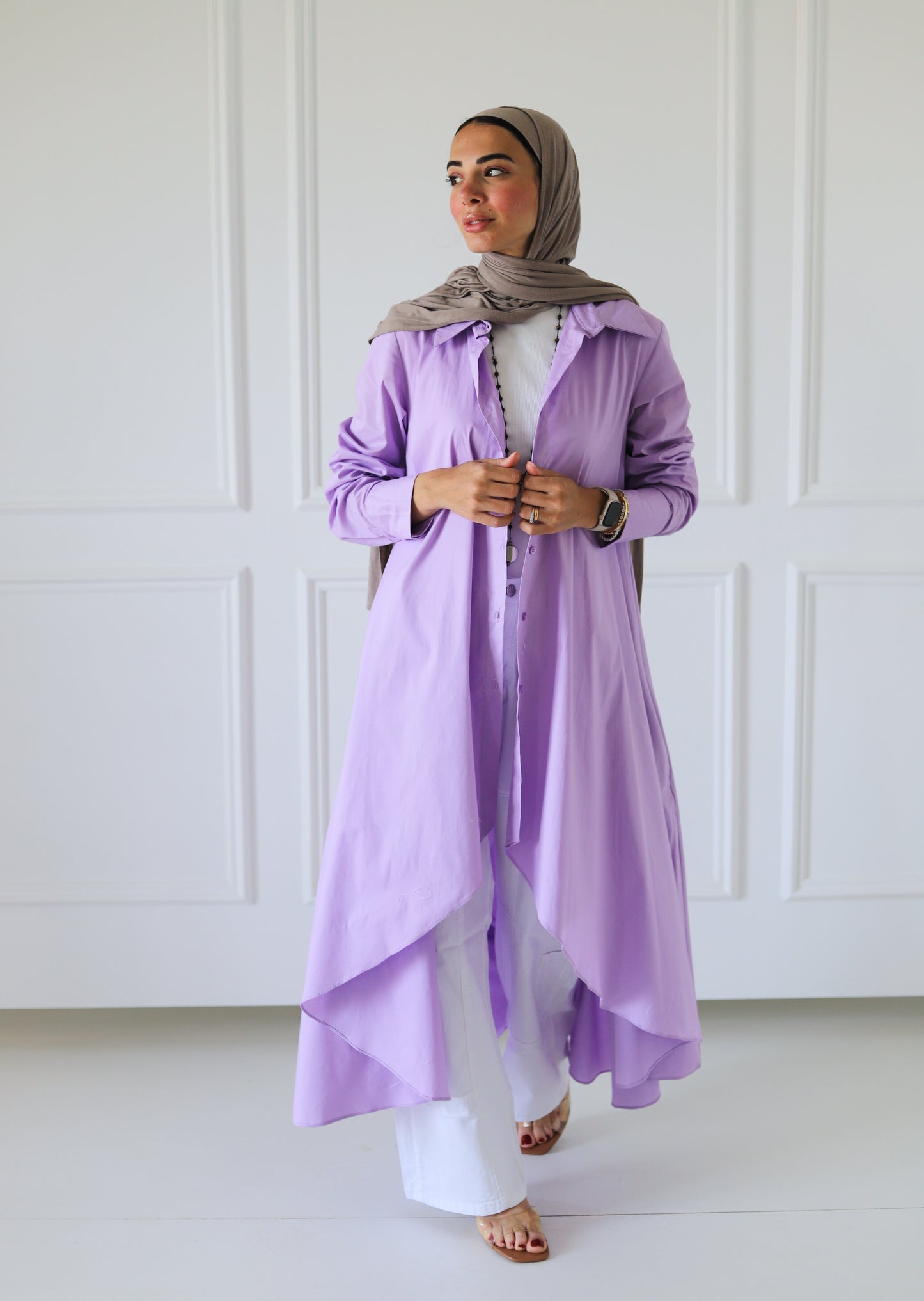 Flowy Long Shirt — Lilac