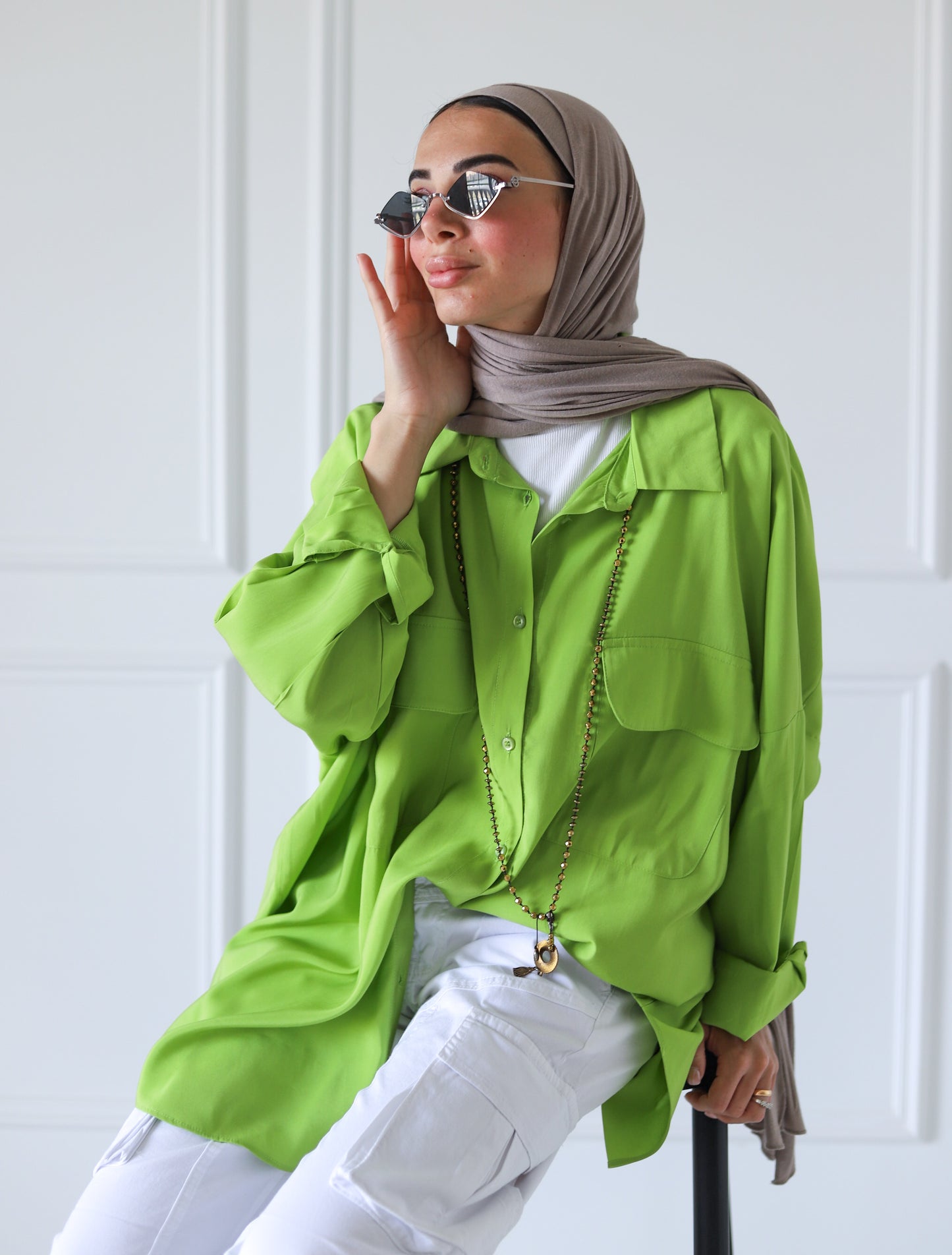 Street-style Shirt — Lime Green