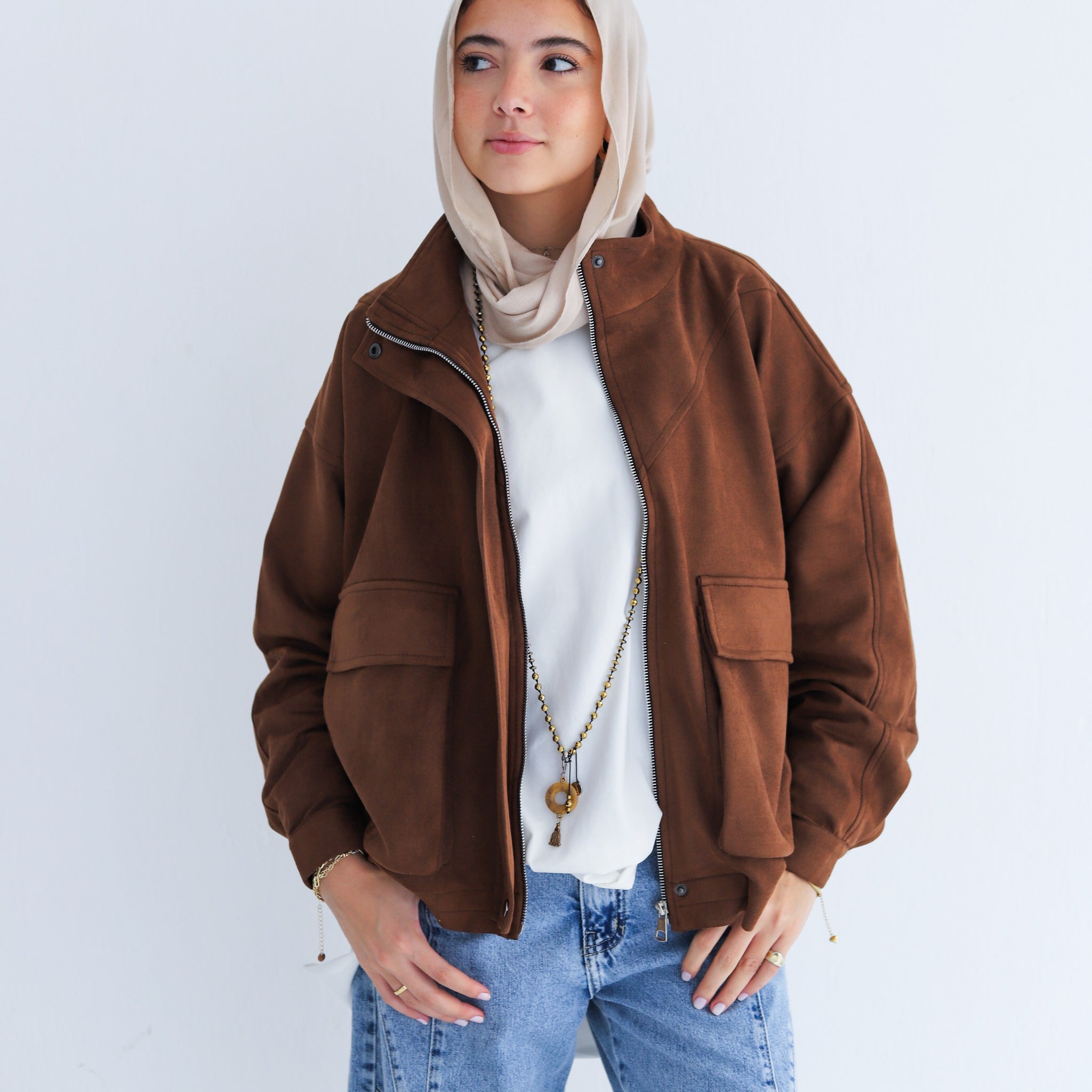 All Around Suede Jacket – Brown