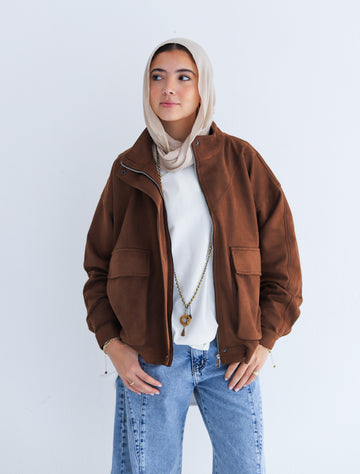 All Around Suede Jacket – Brown