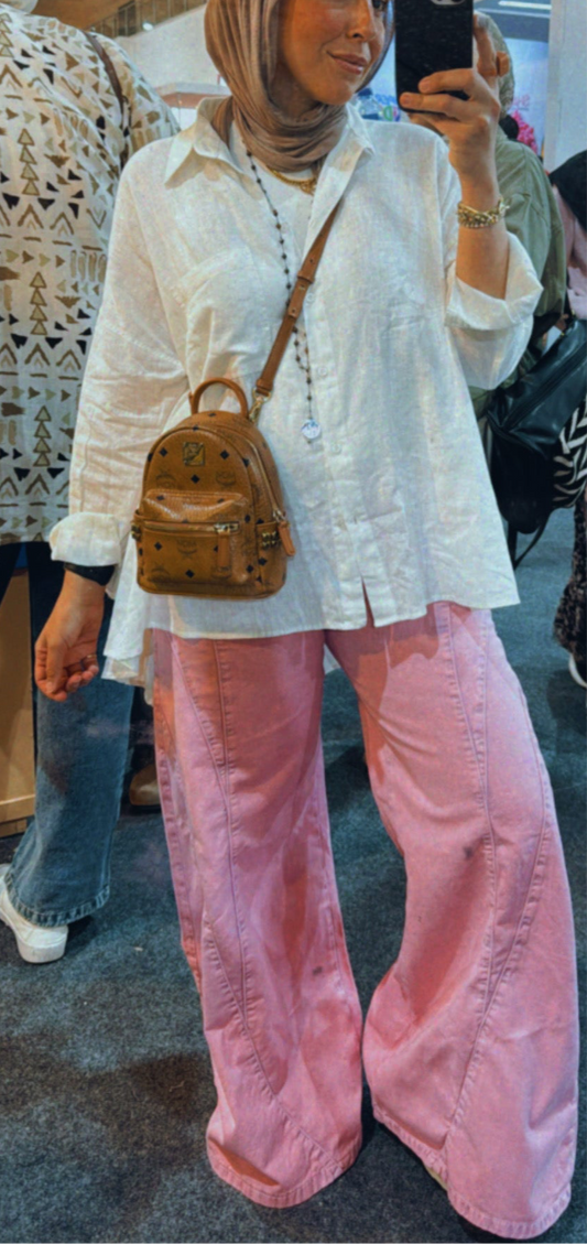 Zendaya Extra Wide Pants — Barbie Pink