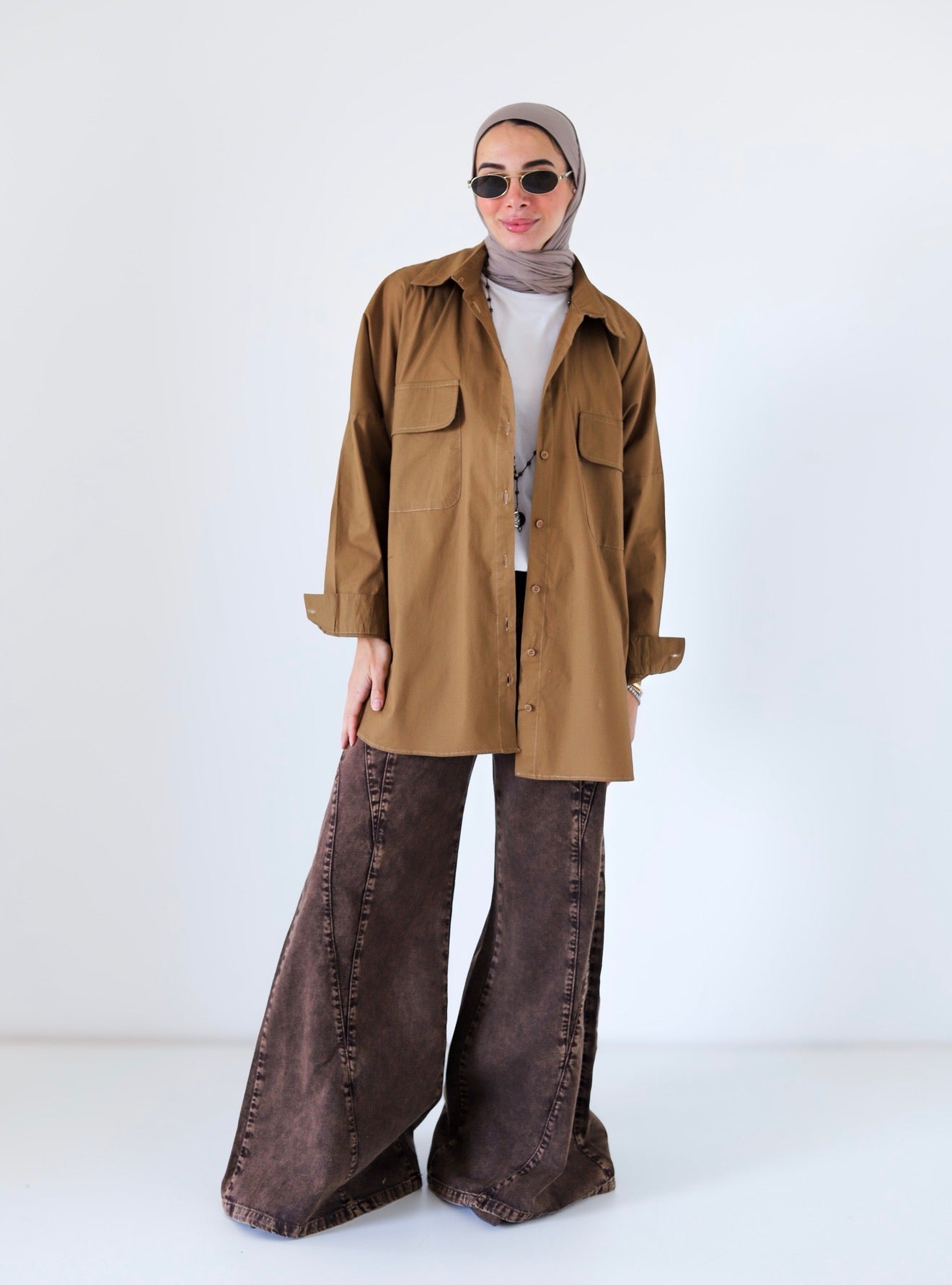 Street-style Shirt — Brown