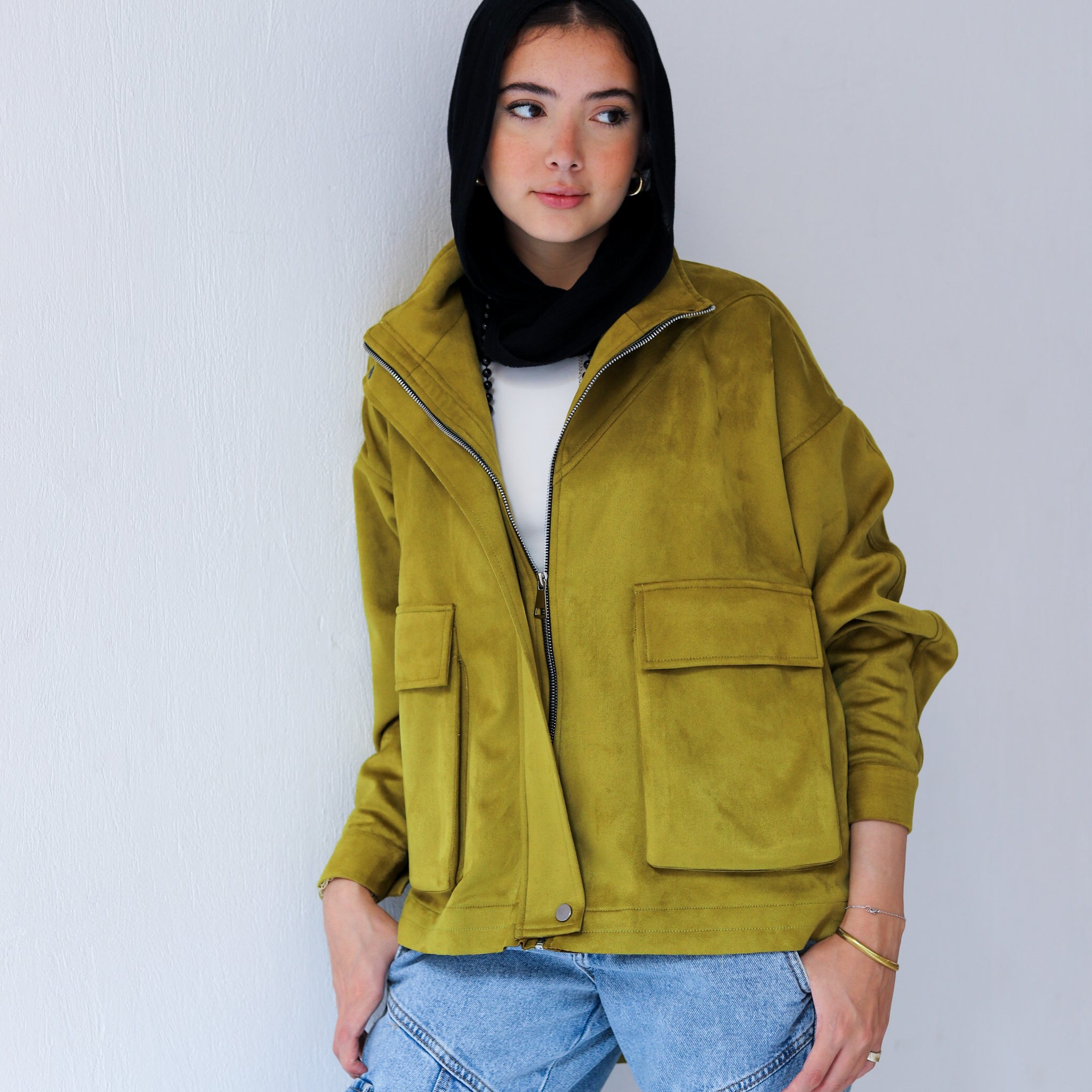 All Around Suede Jacket – Lime