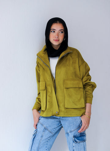 All Around Suede Jacket – Lime