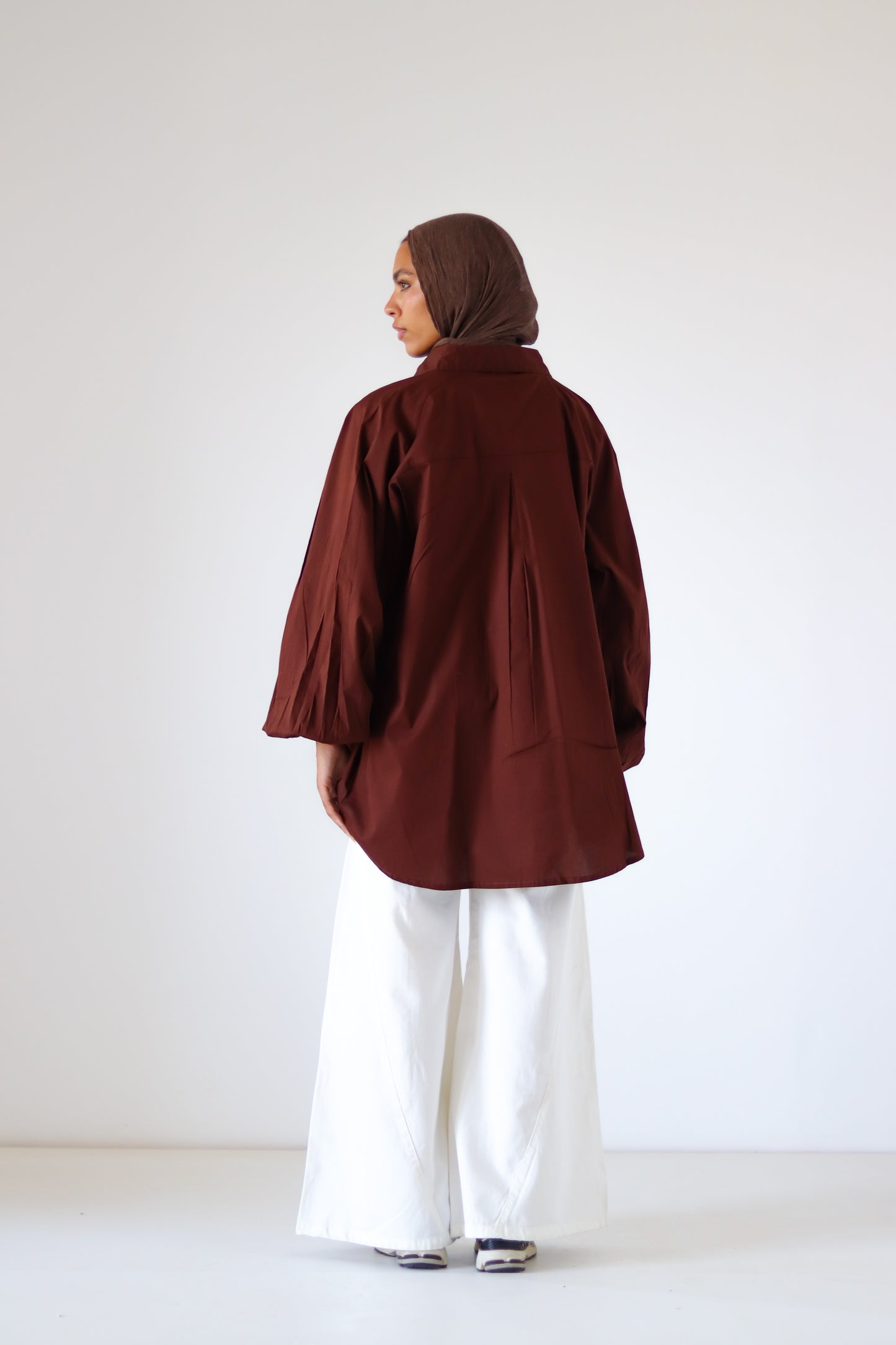Jumper Sleeves Shirt — Brown