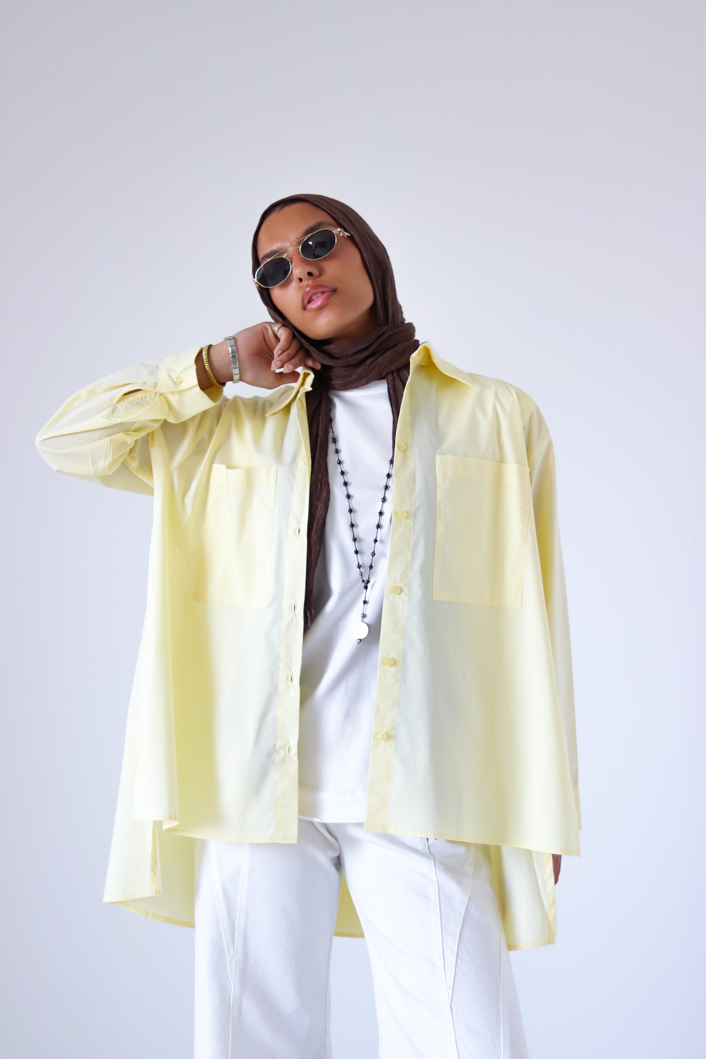 Unicorn Poplin Shirt — Butter Yellow