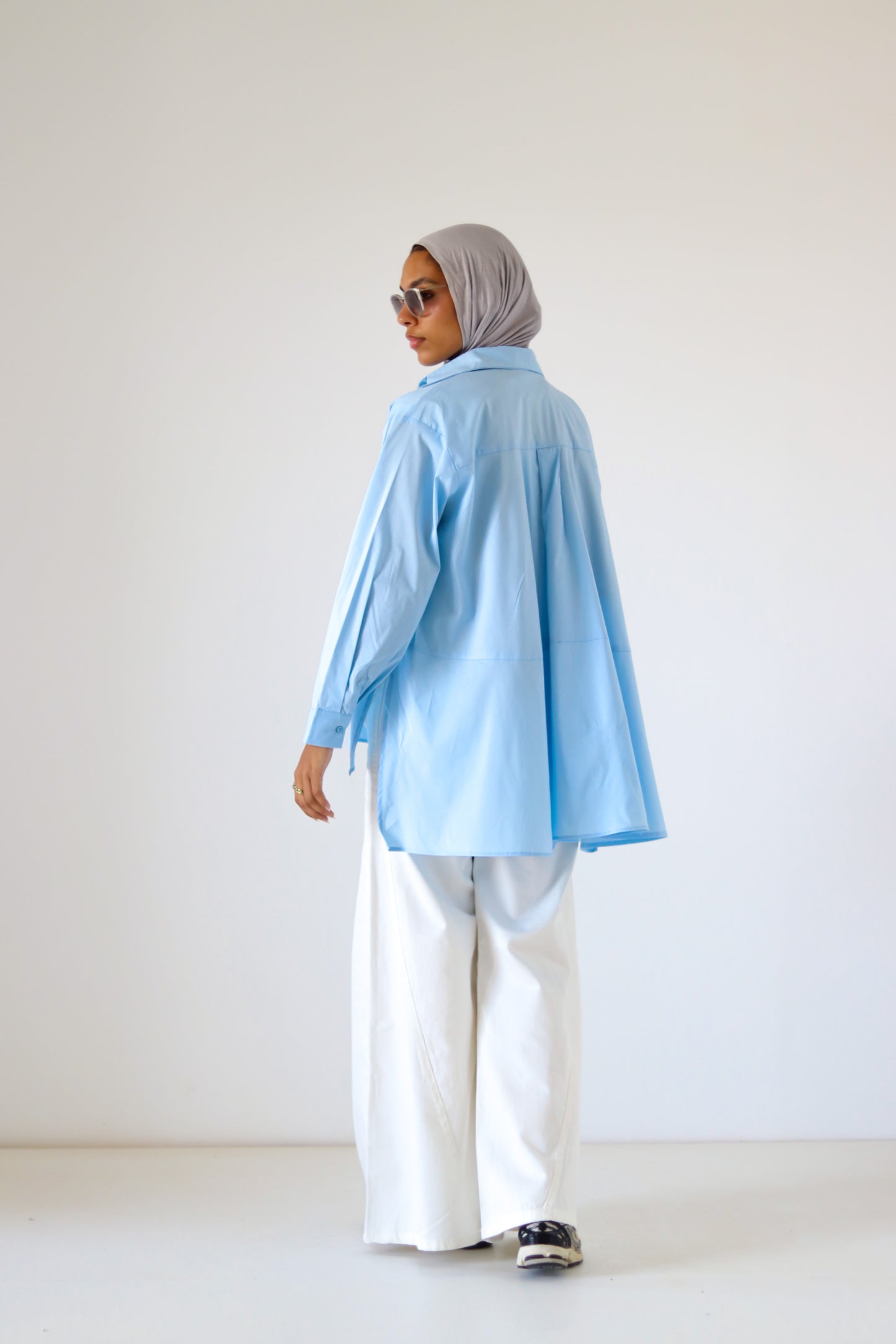 Unicorn Poplin Shirt — Baby Blue