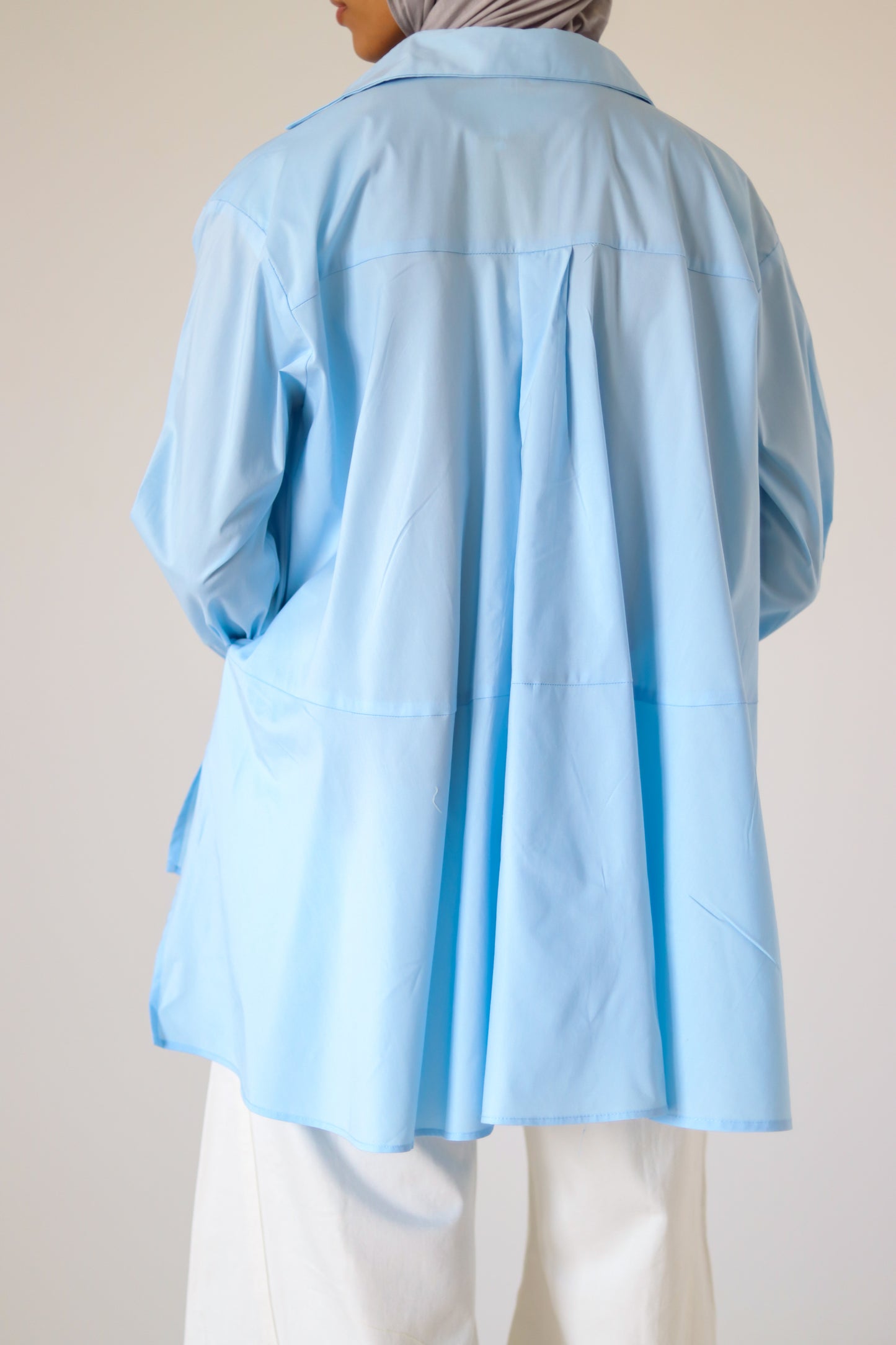 Unicorn Poplin Shirt — Baby Blue