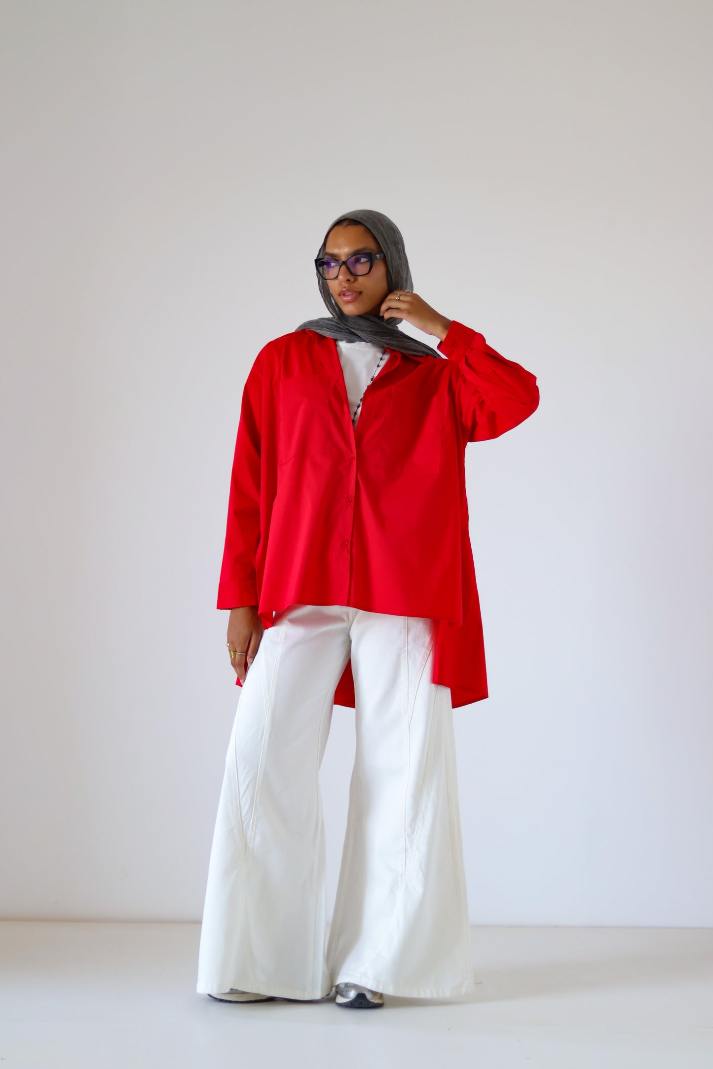 Unicorn Poplin Shirt — Red