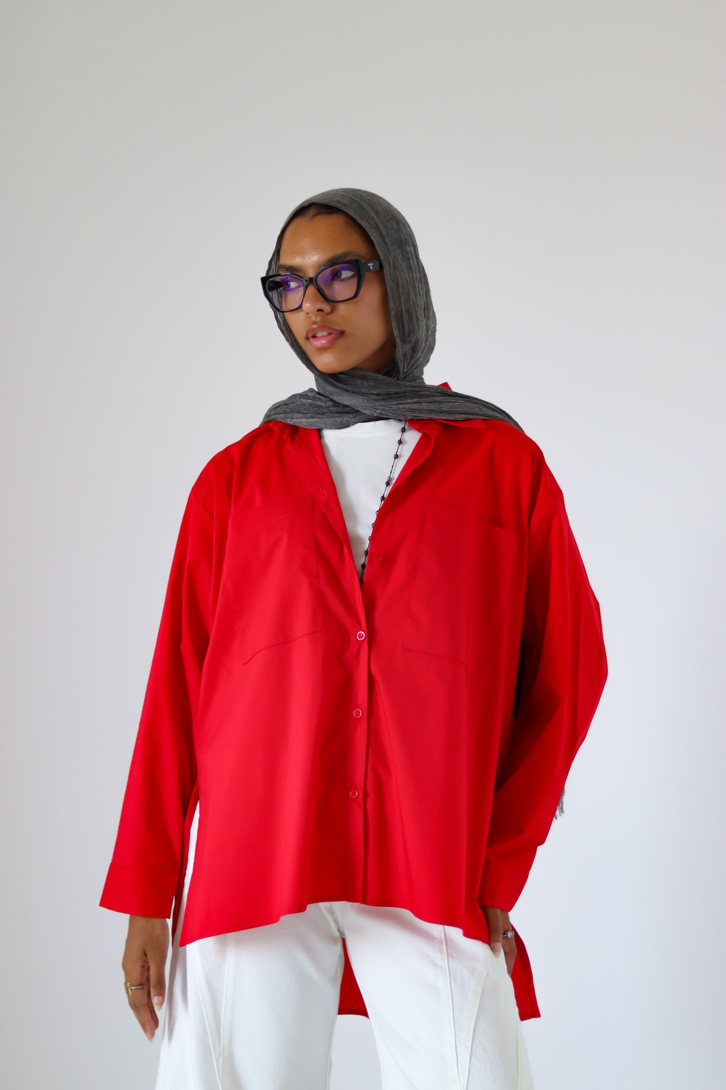 Unicorn Poplin Shirt — Red