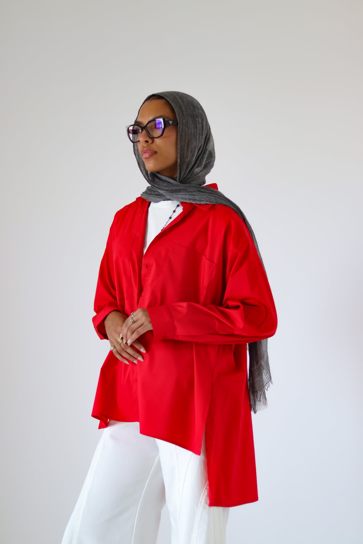 Unicorn Poplin Shirt — Red