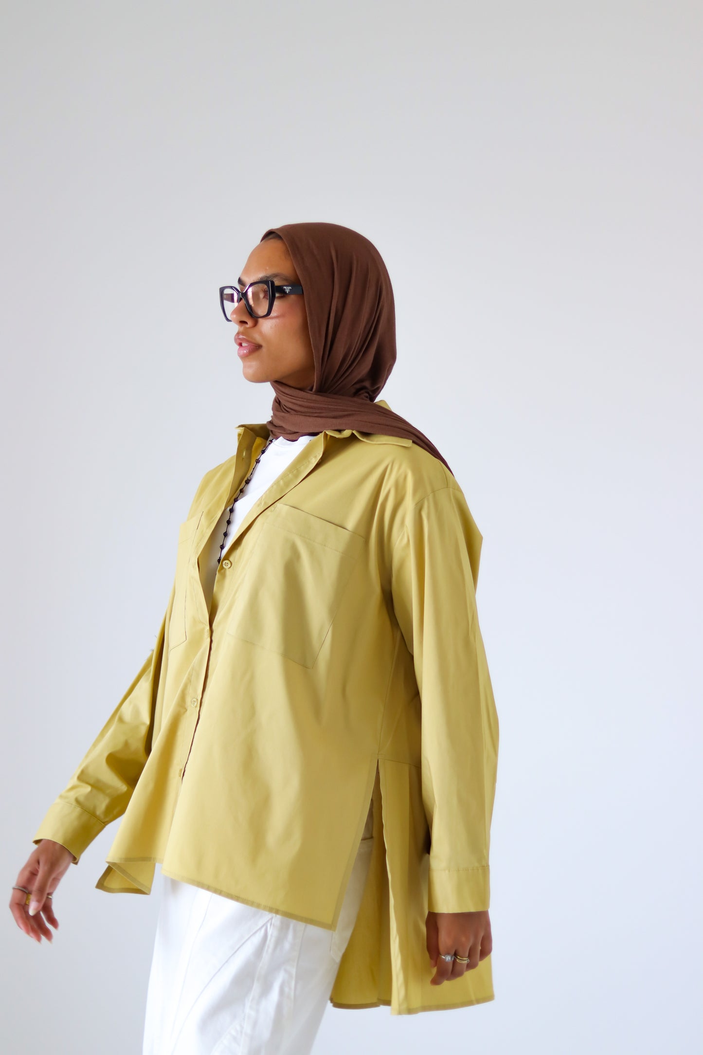 Unicorn Poplin Shirt — Mustard Yellow