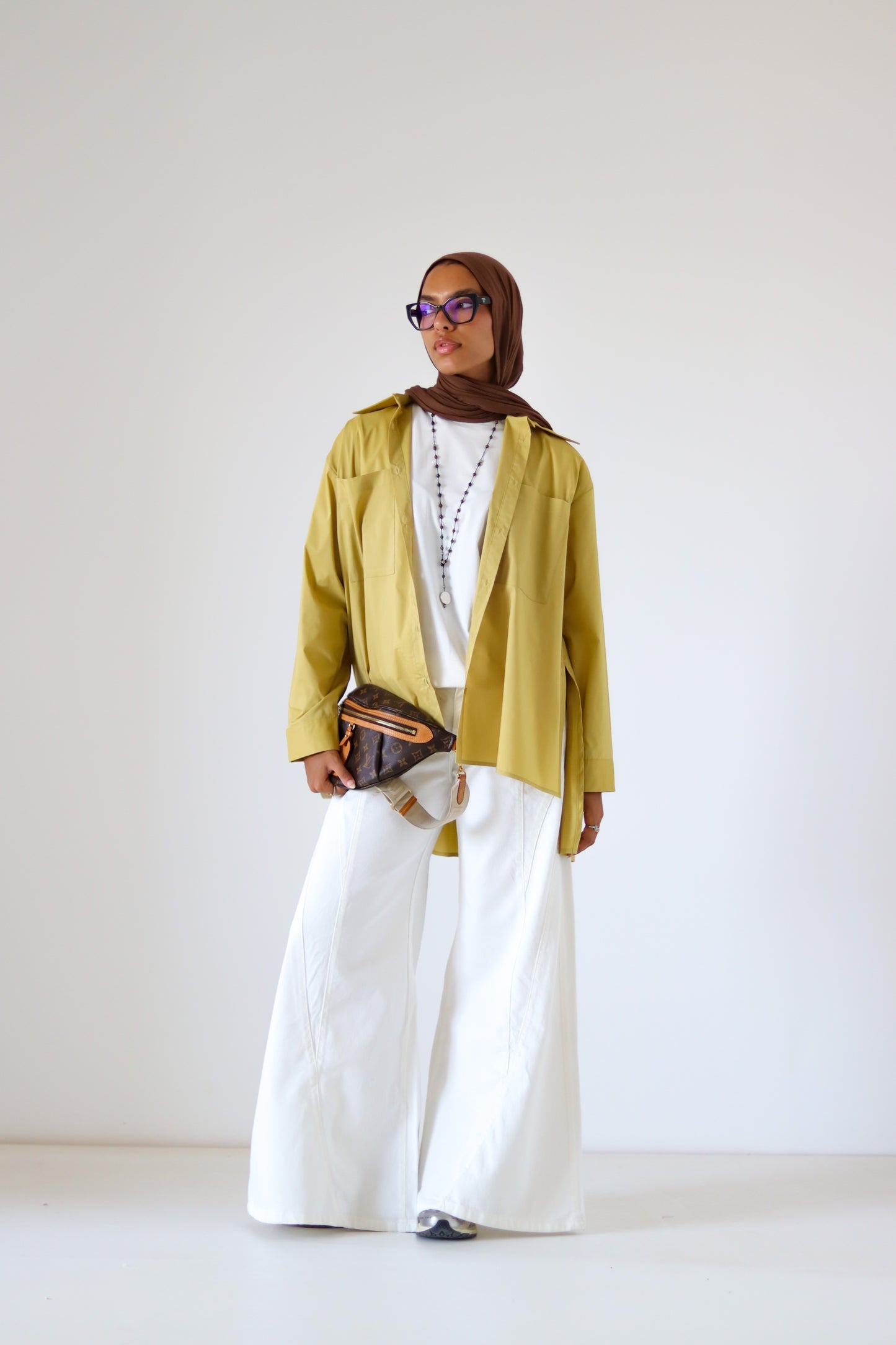 Unicorn Poplin Shirt — Mustard Yellow