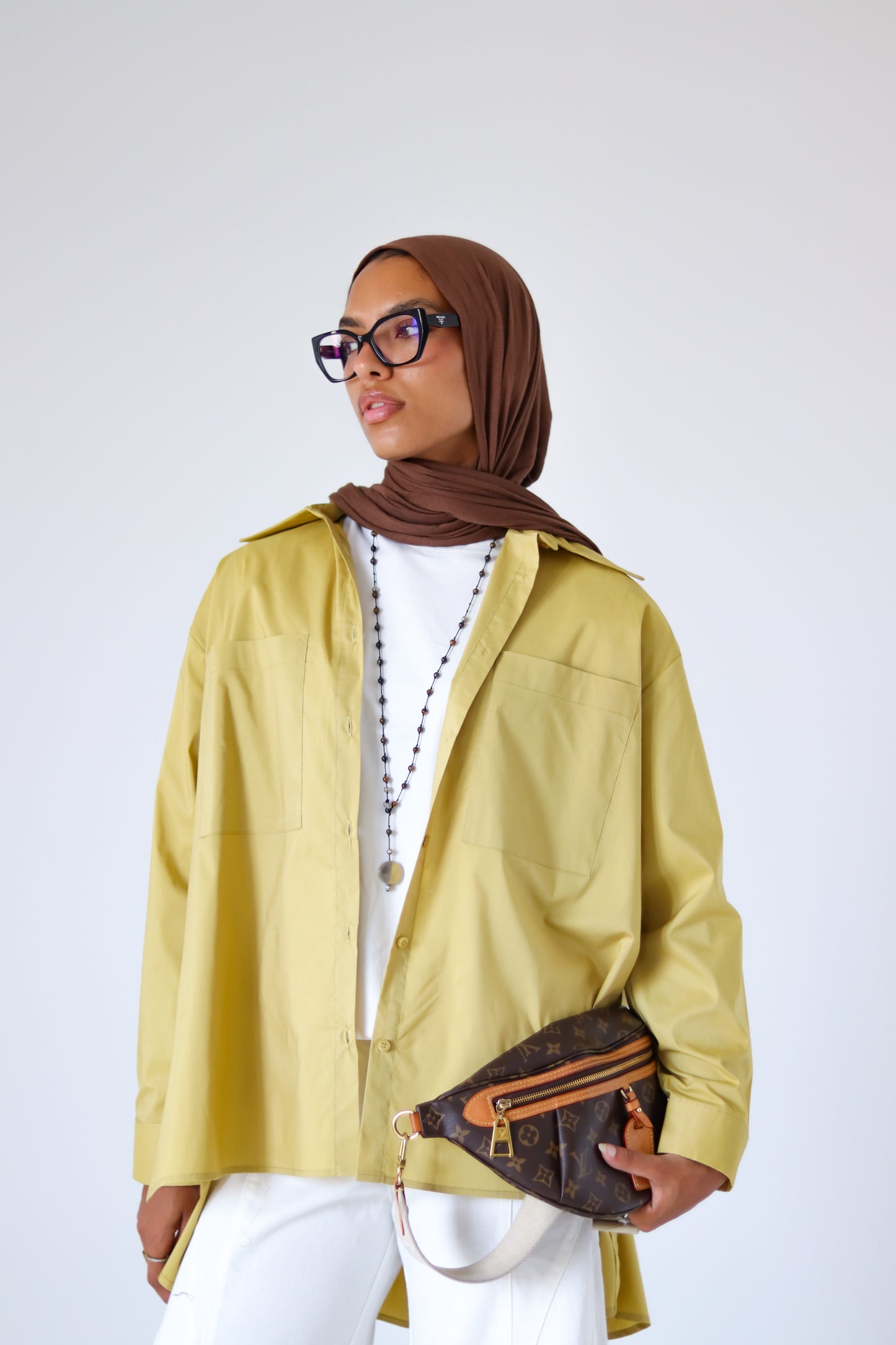 Unicorn Poplin Shirt — Mustard Yellow