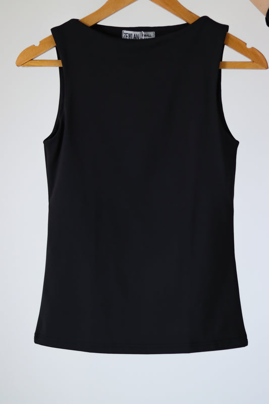 Soft Cloud Sleeveless Top — Black
