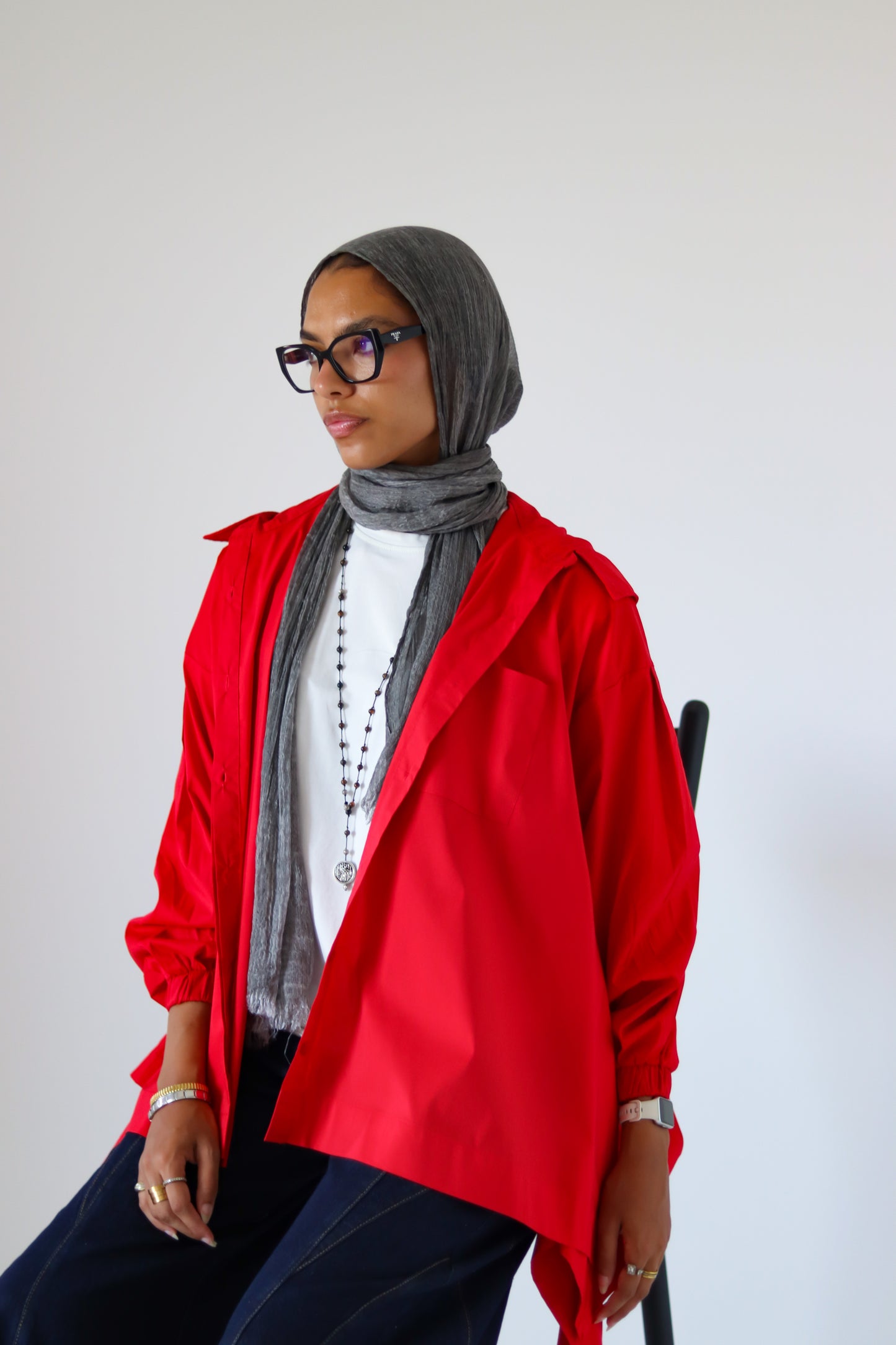 Wiggly Poplin Shirt — Red