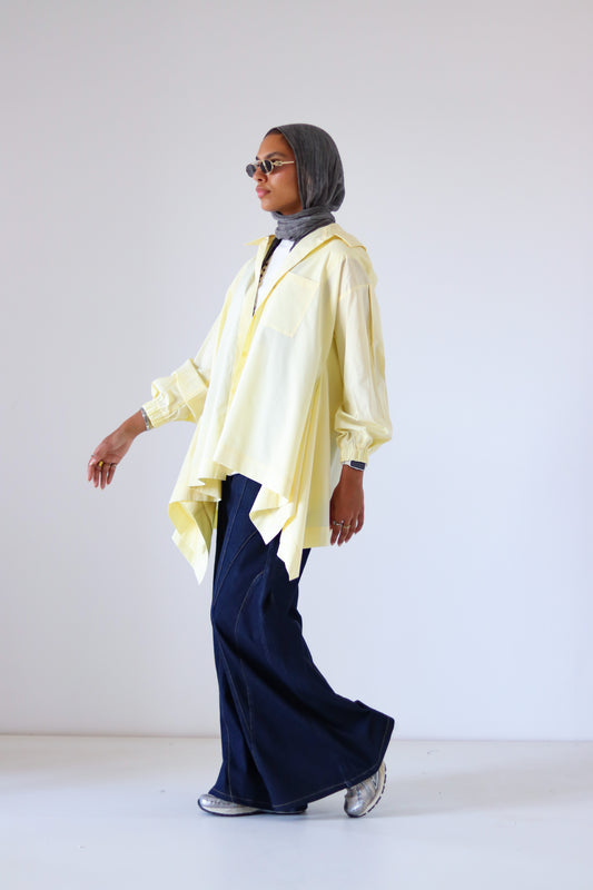 Wiggly Poplin Shirt — Butter Yellow