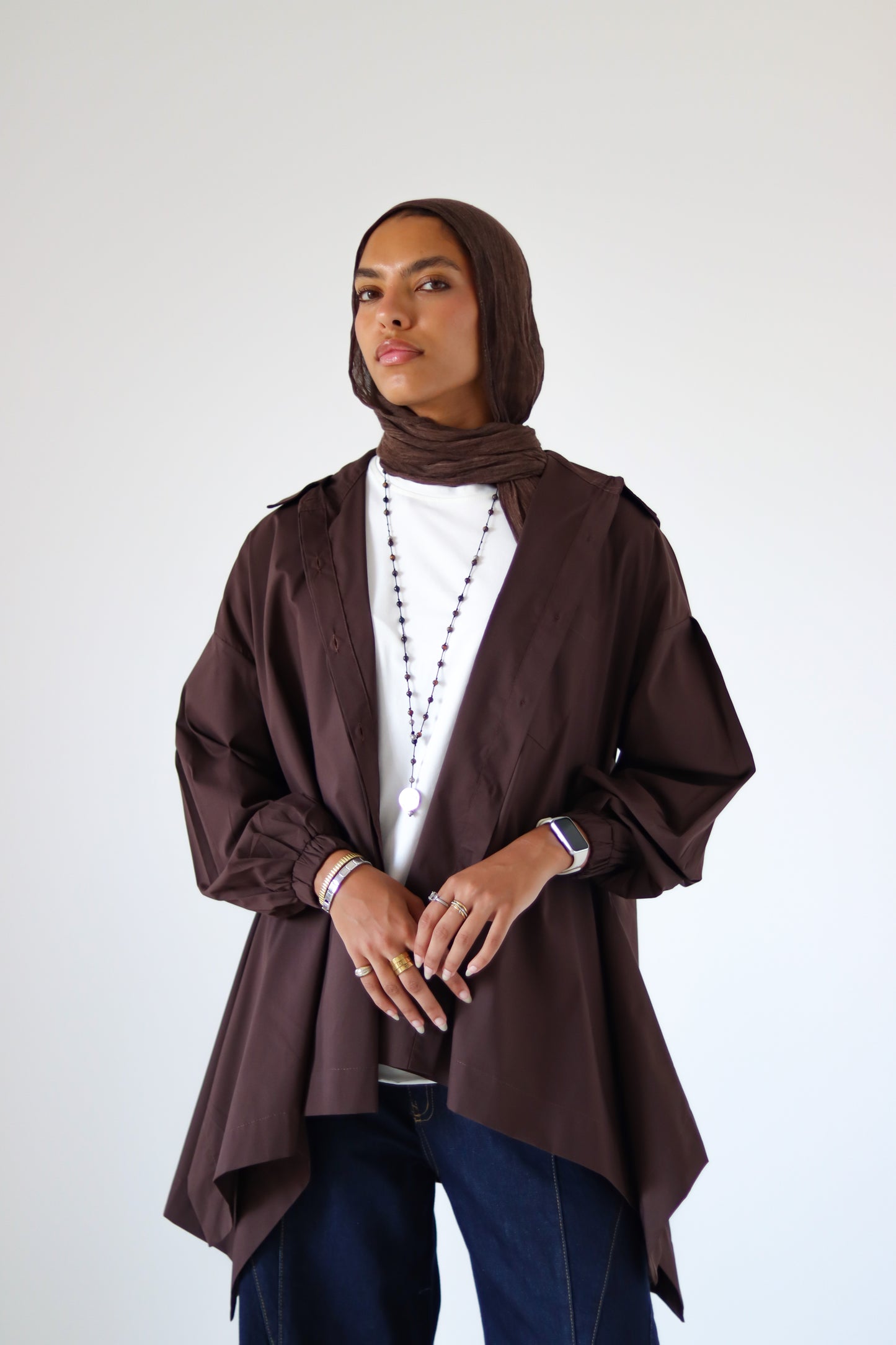 Wiggly Poplin Shirt — Brown