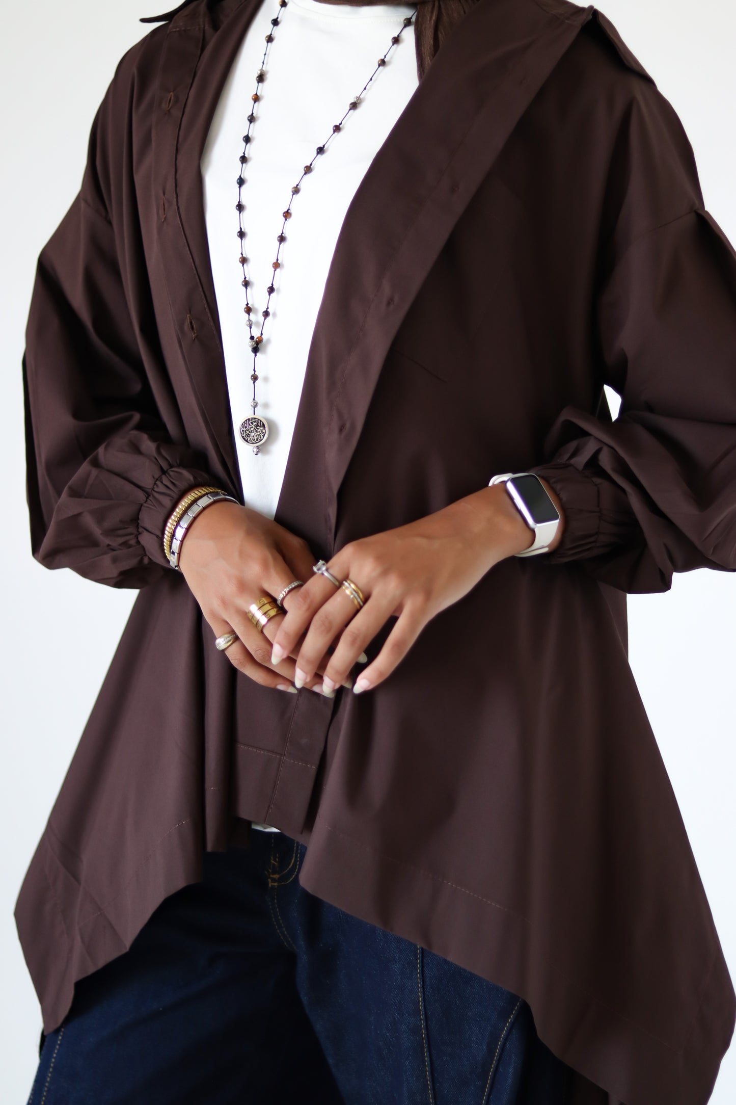 Wiggly Poplin Shirt — Brown