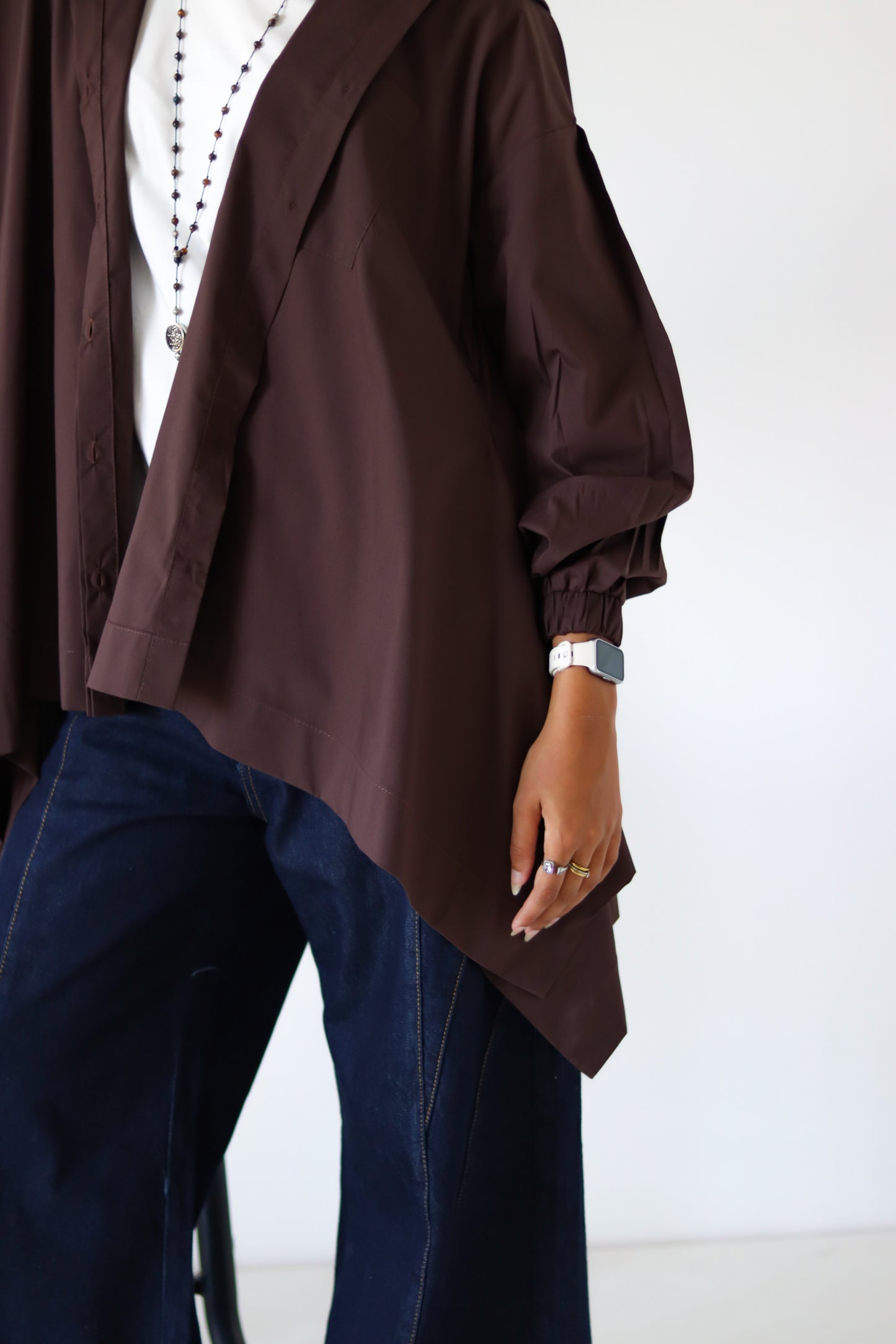 Wiggly Poplin Shirt — Brown
