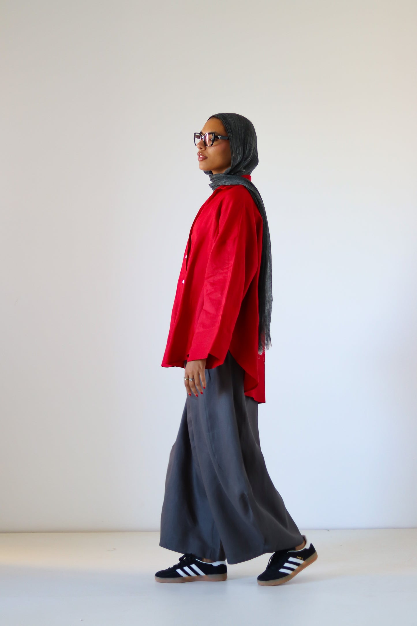 Xtra Balloon Linen Pants — Gray
