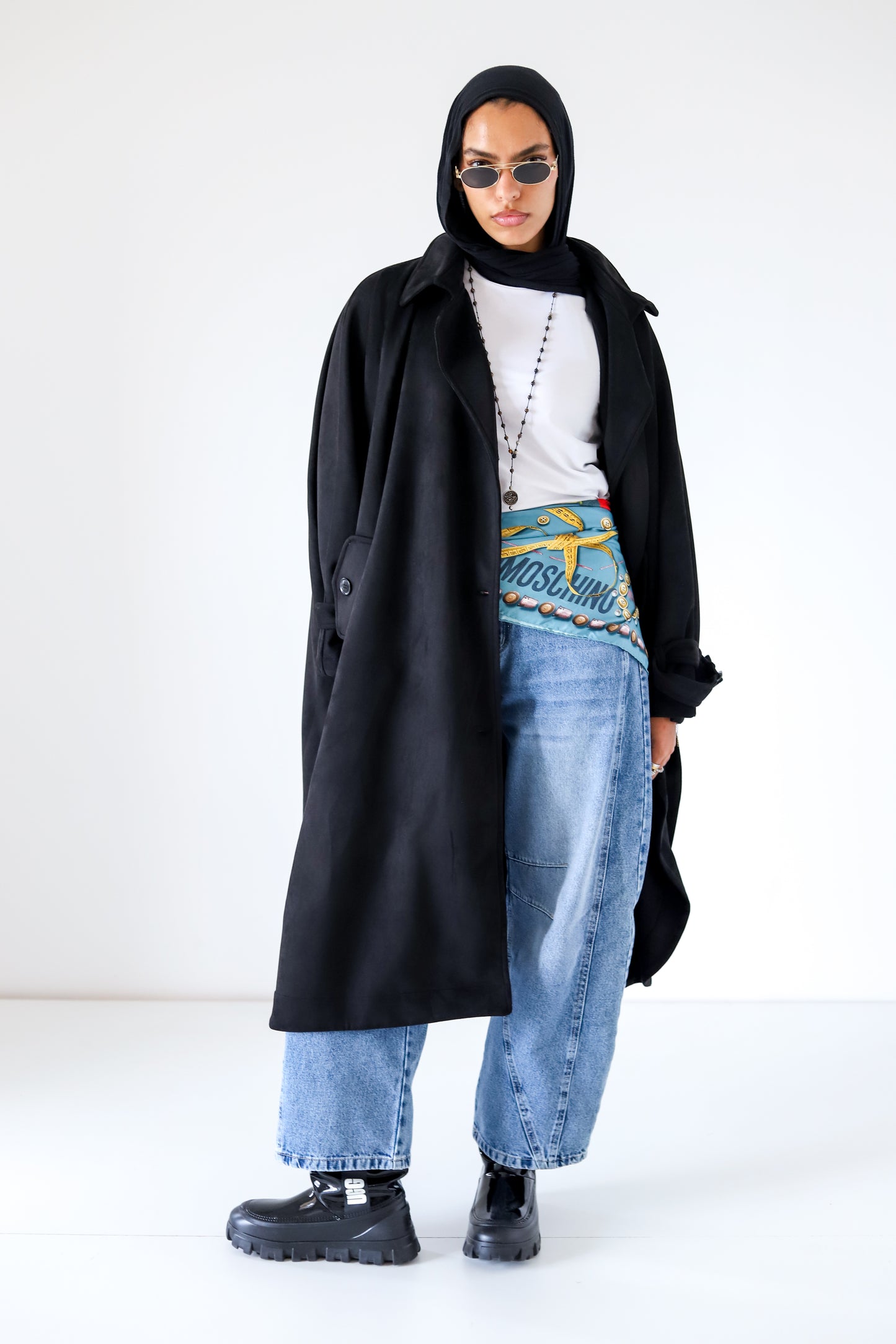 Open Sided Suede Jacket — Black