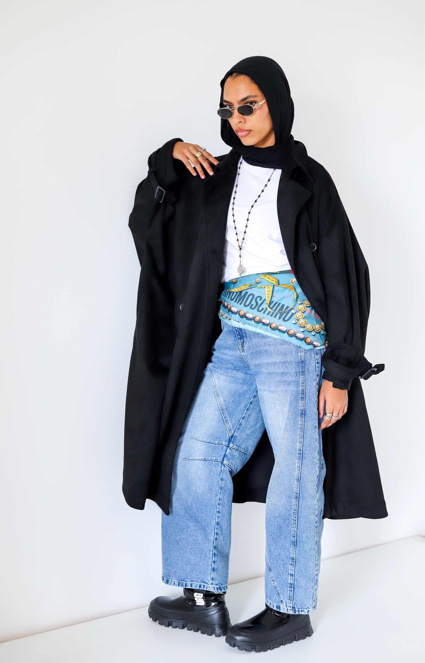 Open Sided Suede Jacket — Black