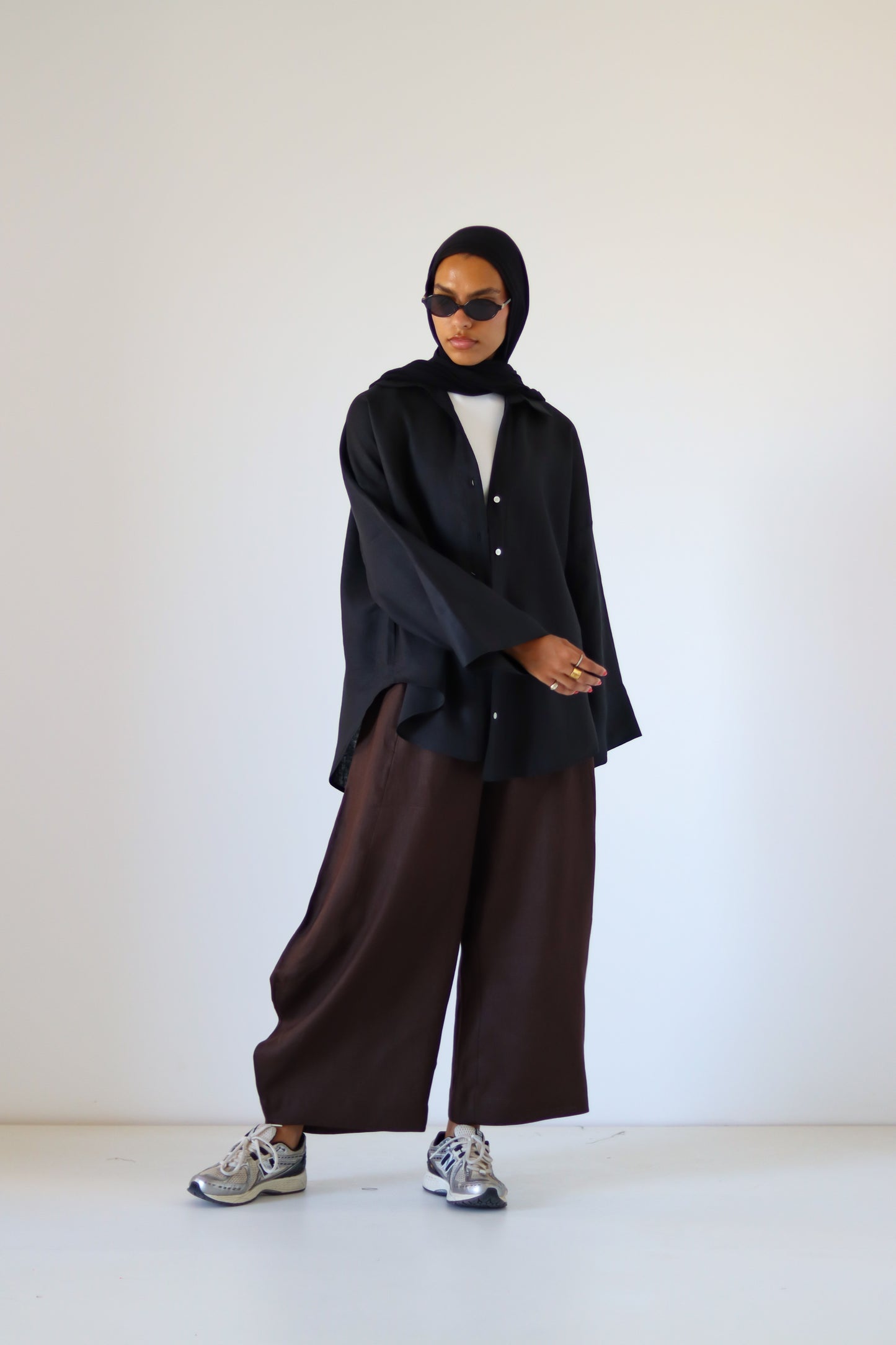 Xtra Balloon Linen Pants — Brown