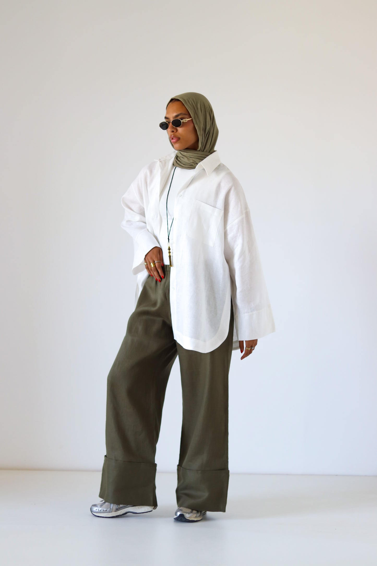 Big Slits Linen Shirt — Offwhite