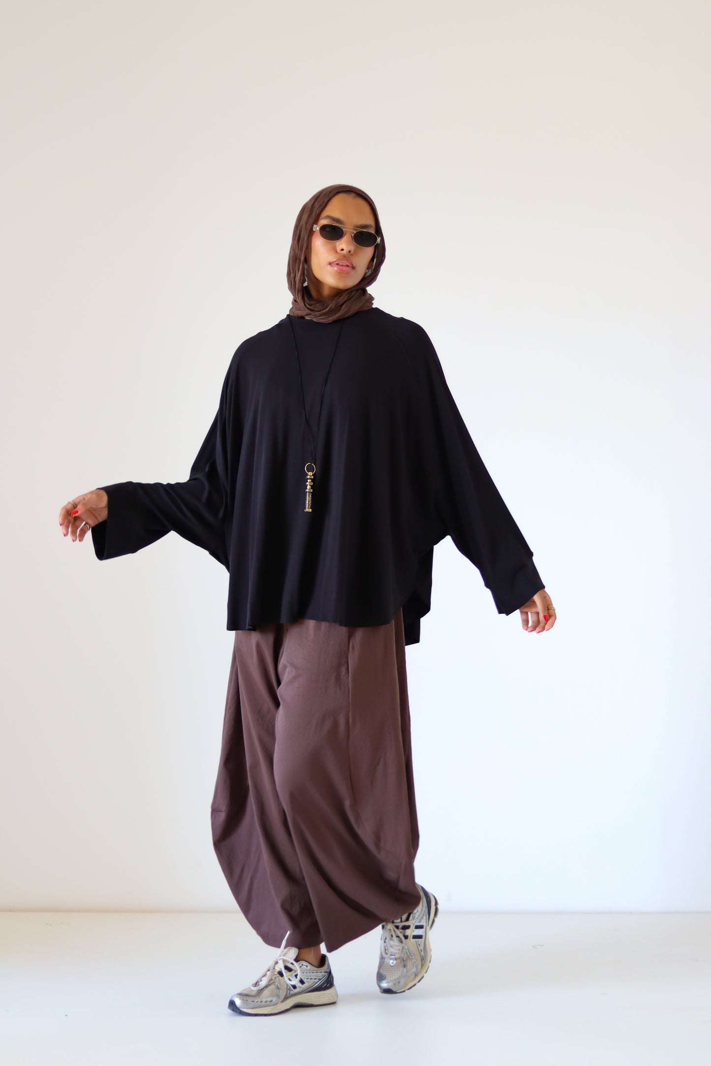 Wingo Pleated Top — Black