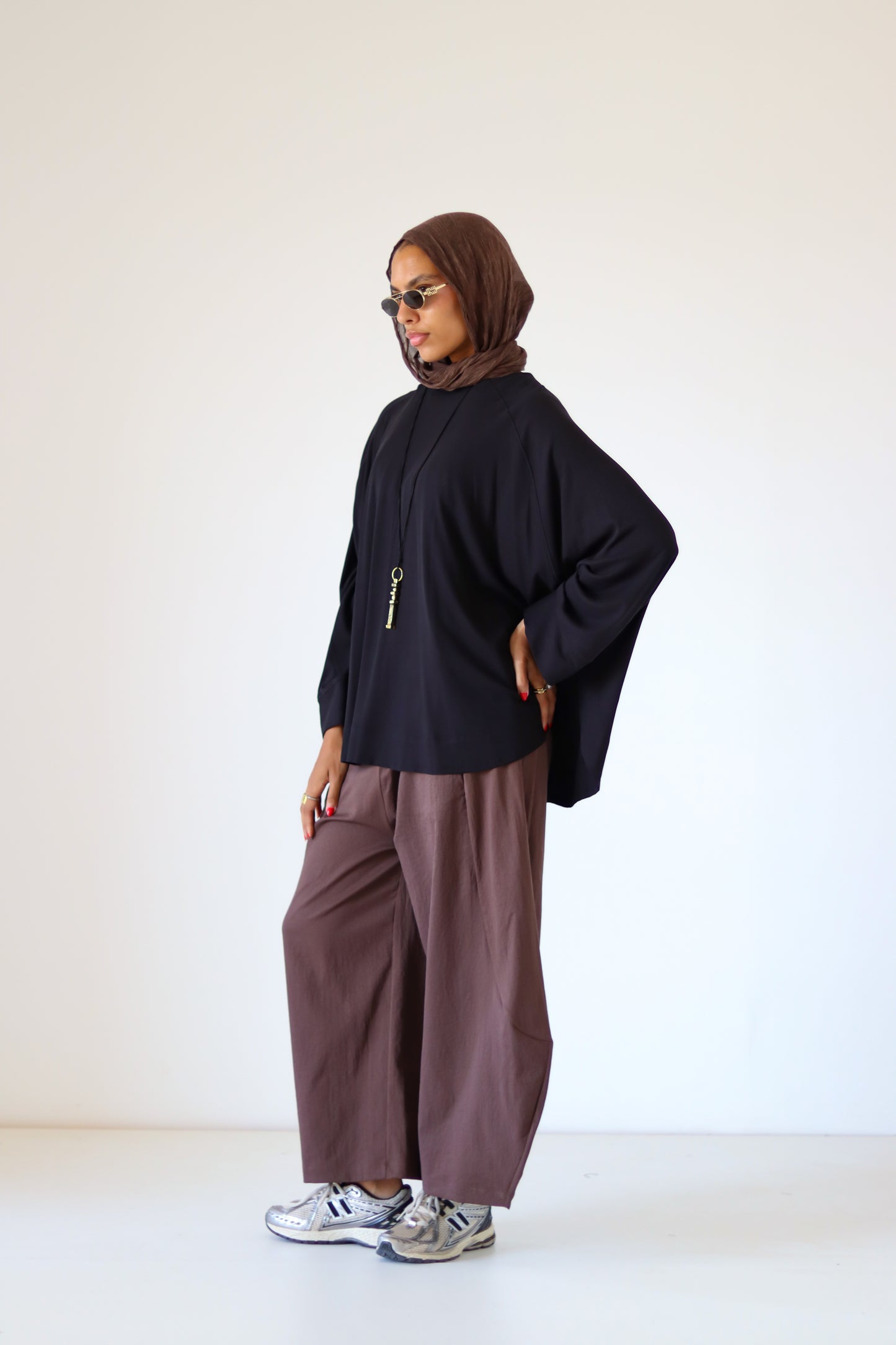 Wingo Pleated Top — Black