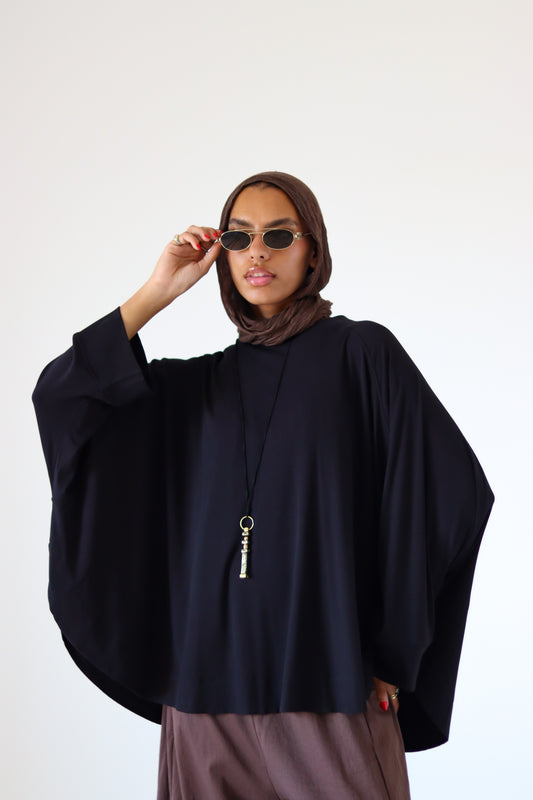 Wingo Pleated Top — Black