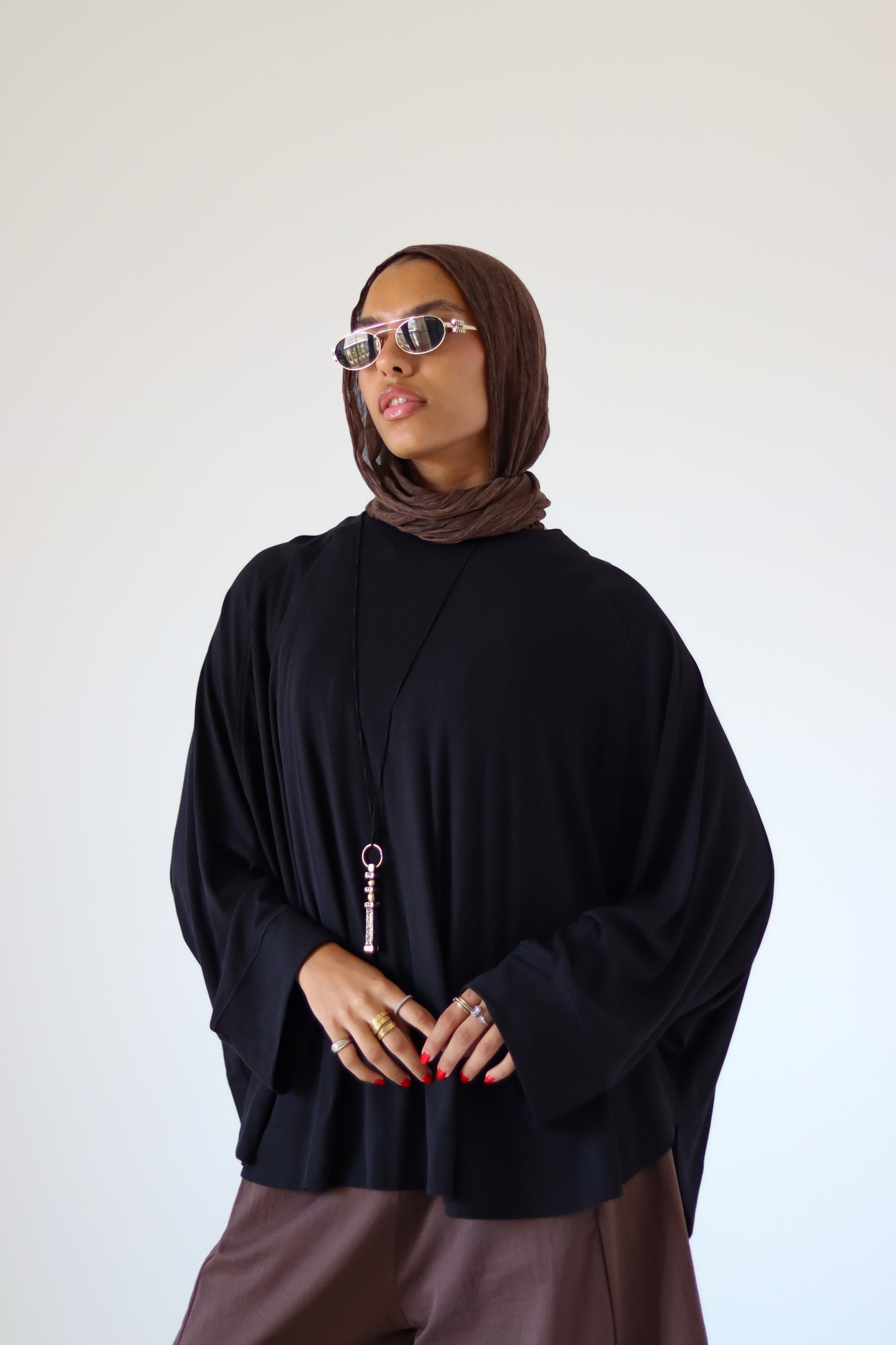 Wingo Pleated Top — Black