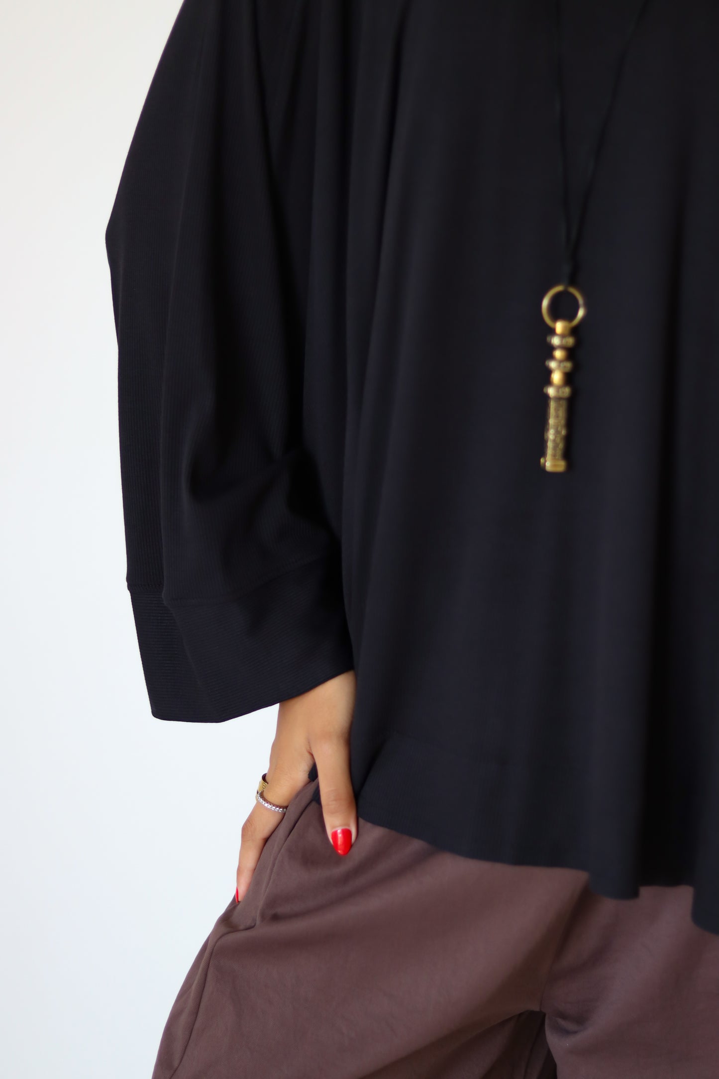 Wingo Pleated Top — Black