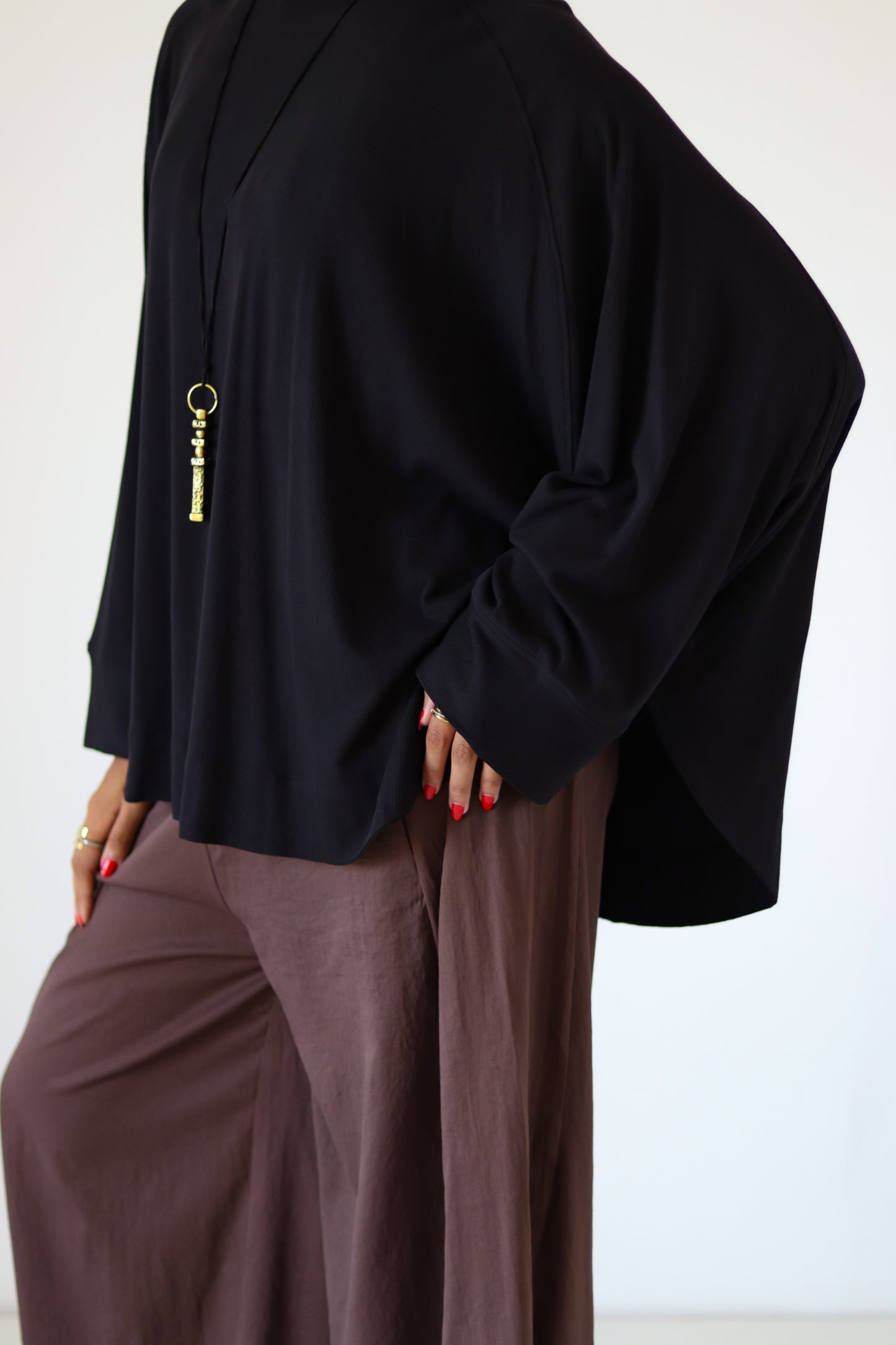 Wingo Pleated Top — Black