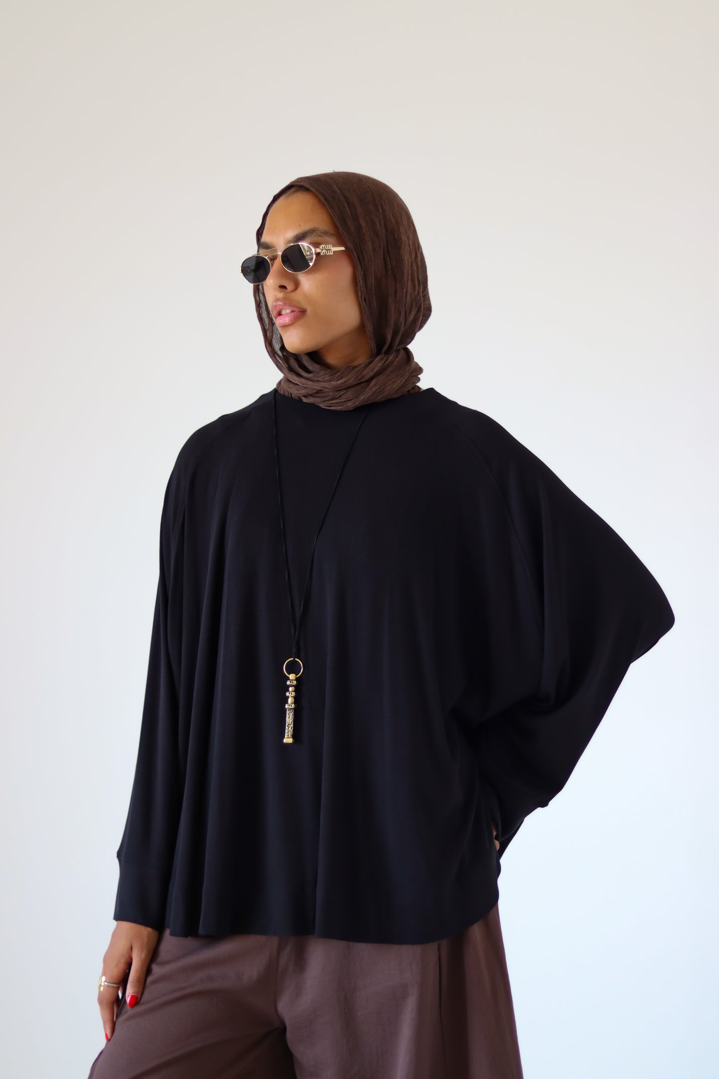Wingo Pleated Top — Black