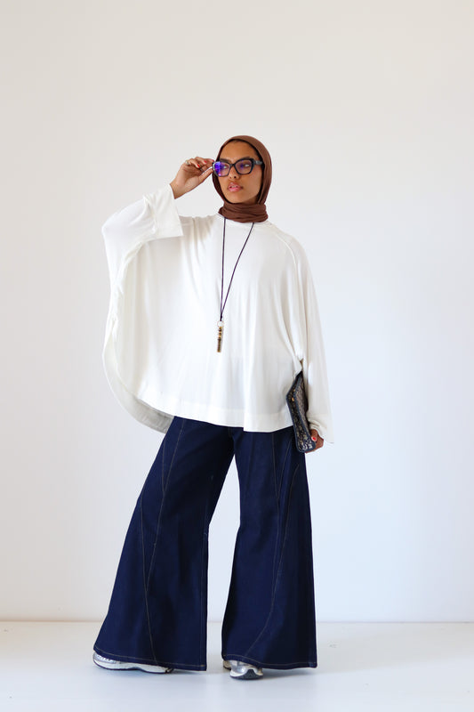 Wingo Pleated Top — Offwhite