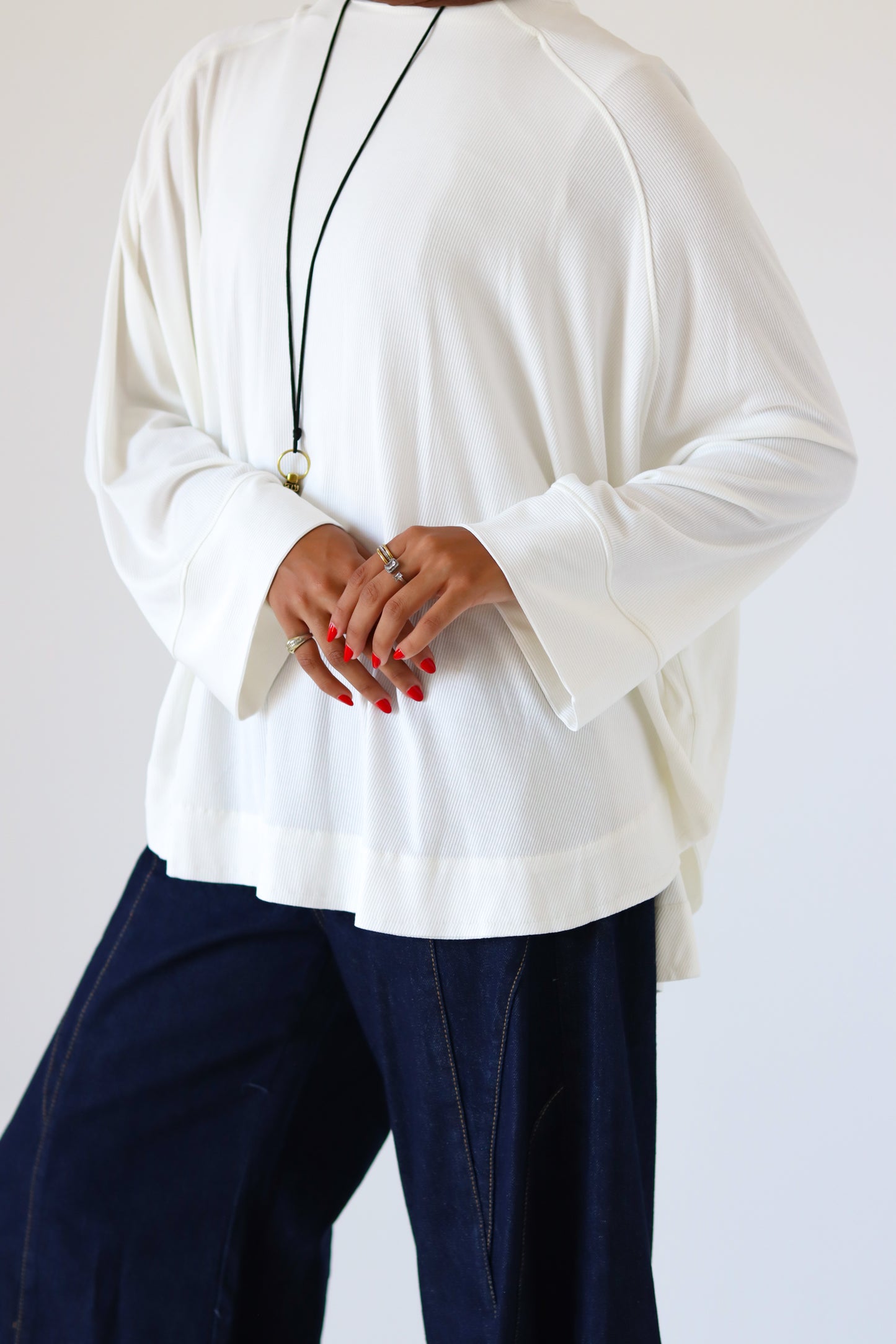 Wingo Pleated Top — Offwhite