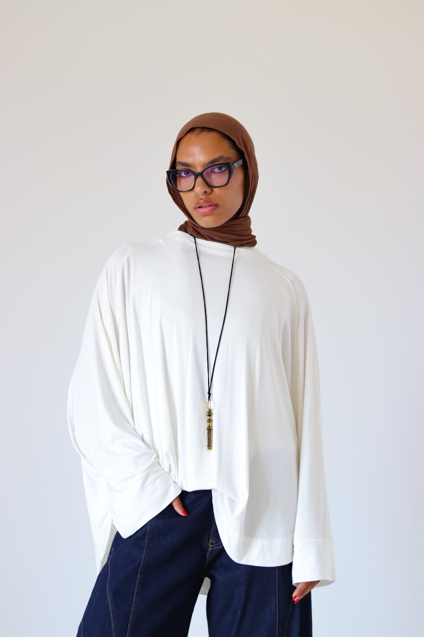 Wingo Pleated Top — Offwhite
